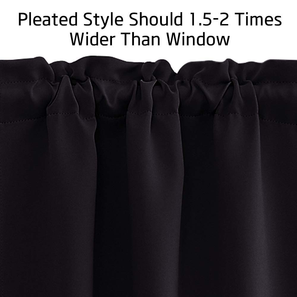 NICETOWN 30 Inch Short Blackout Curtains for Kitchen & RV - Thermal Insulated Rod Pocket Window Valances (2 Panels, 42
