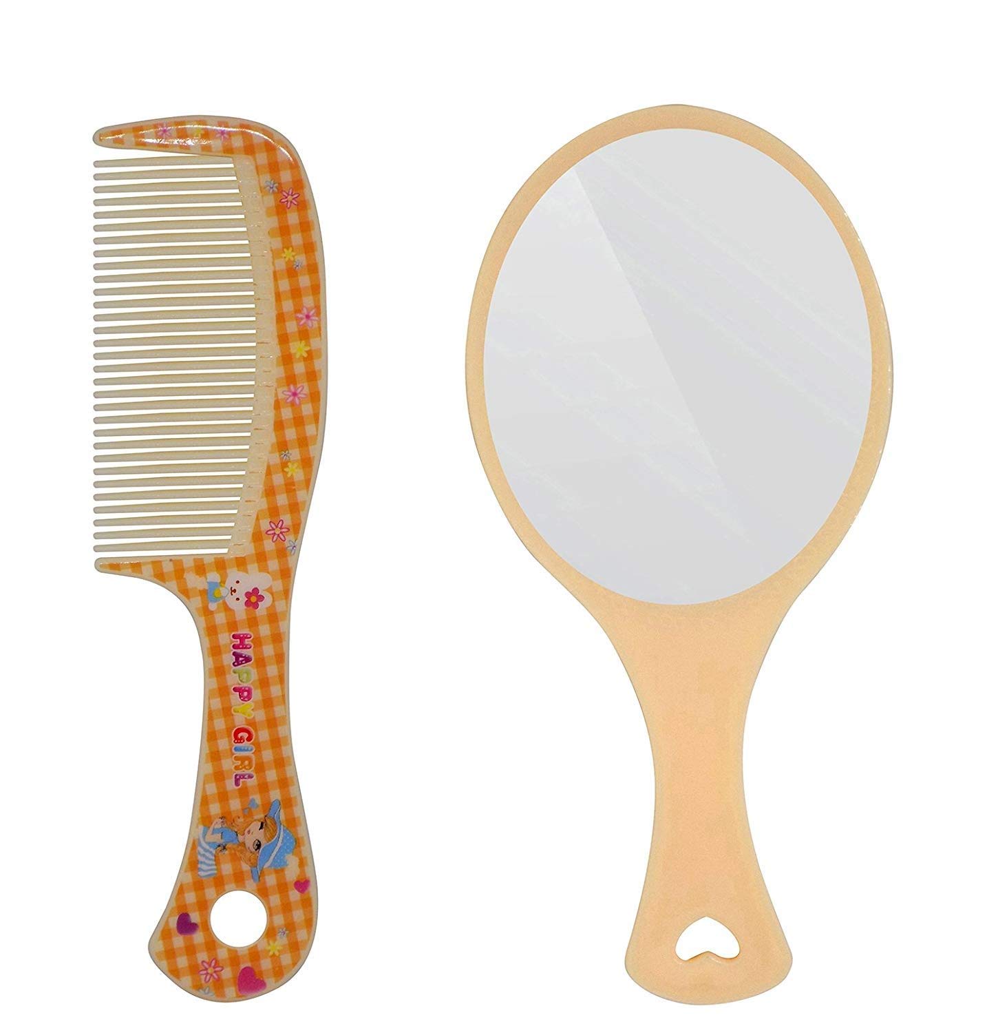 SIYAA Hand Mirror with Comb - Travel & Daily Use for Women & Men - Multicolor 20g - Perfect for Home & Travel