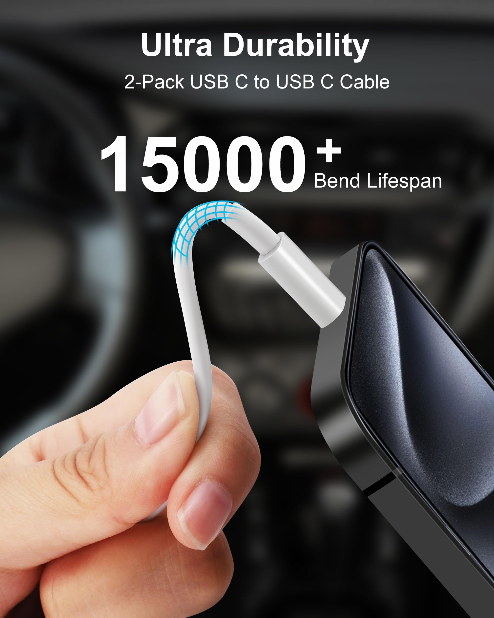 20W USB C Car Charger & 40W Dual USB-C Fast Charging Block with 2-Pack 3FT Cables - Compatible with iPhone 16/16e/15 Pro Max/Plus, iPad, Pixel, Samsung & Android - Perfect for Road Trips & Daily Commutes