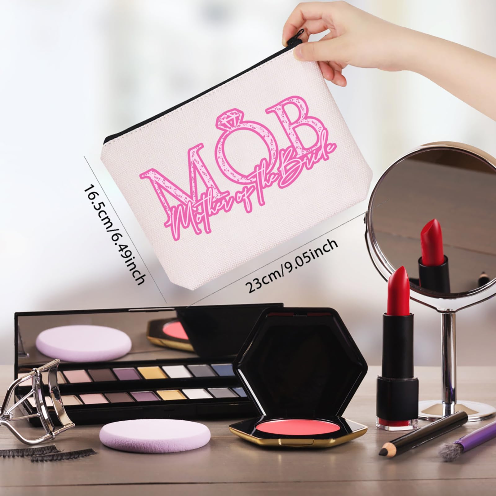 Elegant Mother of The Bride Gift Set - Premium Makeup Bag for Wedding Day - Perfect Thank You Present from Bride to Mom - Ideal for Bridal Shower, Wedding Day & Special Occasions