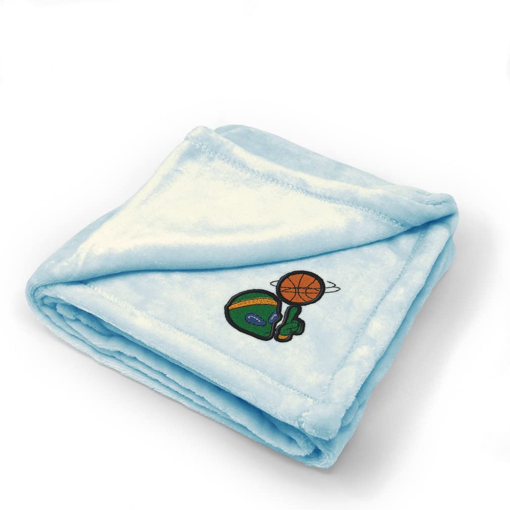 Alien Basketball Baby Blankets for Boys & Girls - Soft Polyester Plush Receiving Swaddle Blanket - Blue Space Themed Nursery Bedding for Newborns & Infants (Perfect for Crib, Stroller & Photo Shoots)