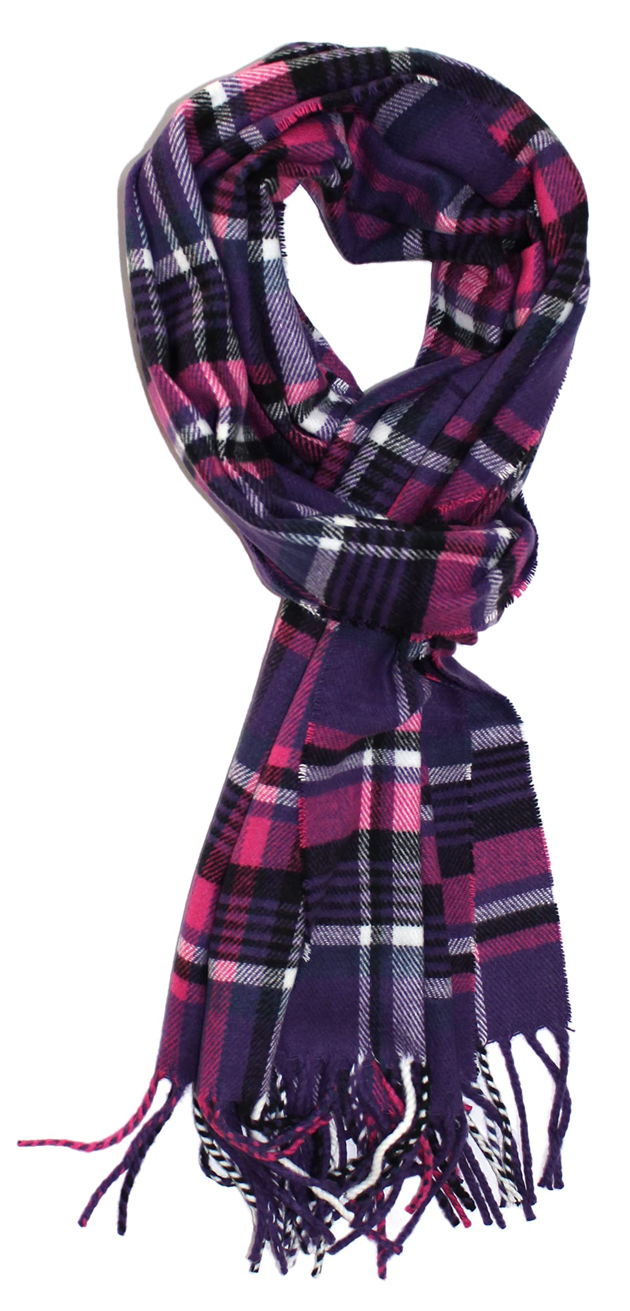 Ted and Jack Men's Classic Cashmere Checkered Plaid Scarf - Soft Winter Warm Scarf for Men, Gift for Him, Office & Outdoor Fashion Accessory