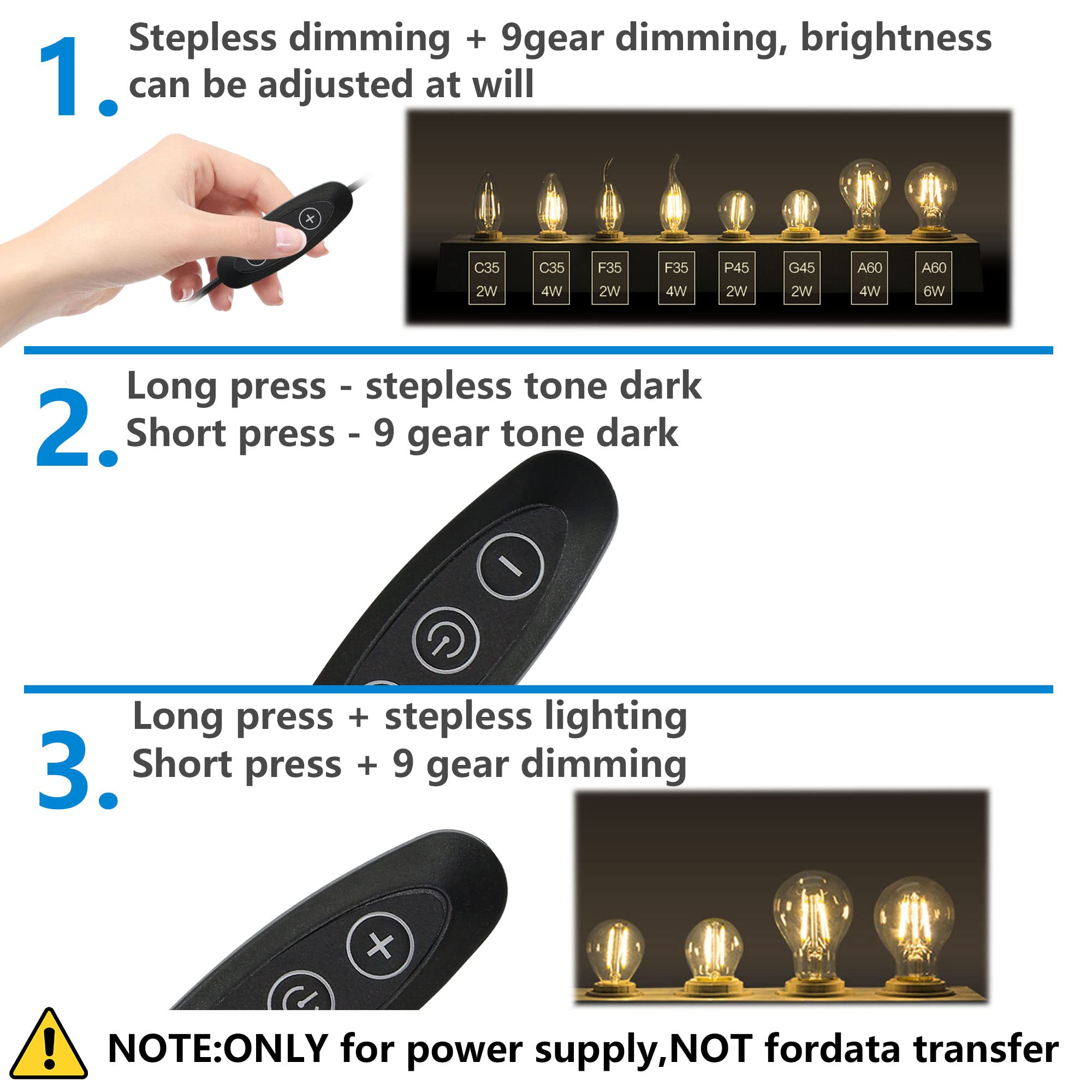 SinLoon 5Pack USB On/Off Switch Cable with Bare Wire Ends - 1.5M (4.9FT) USB Extension Switch for Headphones, Desk Lamps, Fans & LED Strips - Perfect for Home Office, Gaming Setup & DIY Electronics Projects