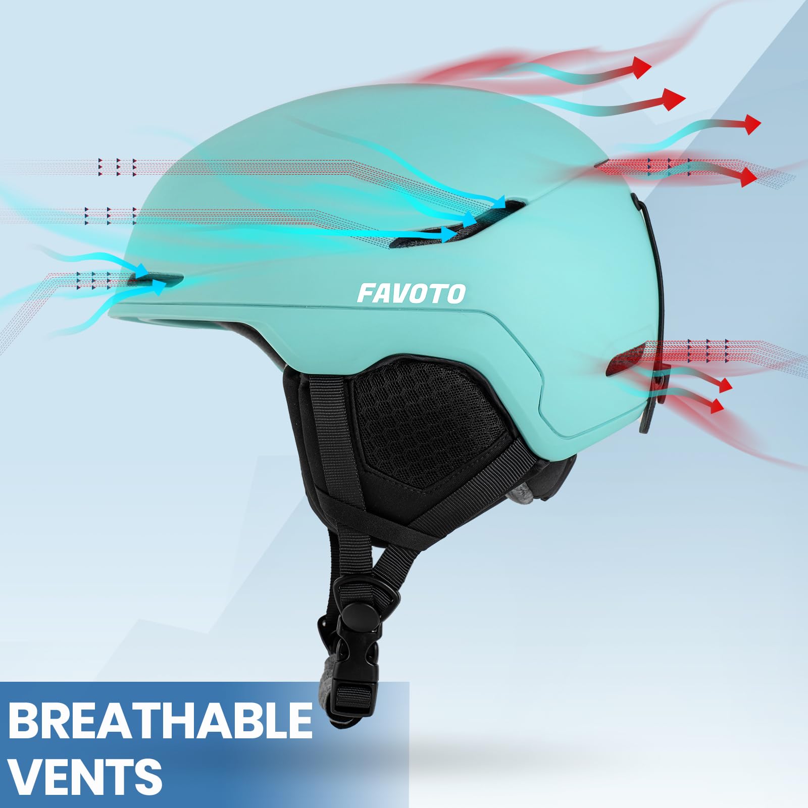Favoto Adjustable Ventilation Snow Helmet for Adults - Men's Ski & Snowboard Helmet for Winter Sports, Cycling & Snowmobiling - Perfect for Skiing, Snowboarding & Outdoor Adventures