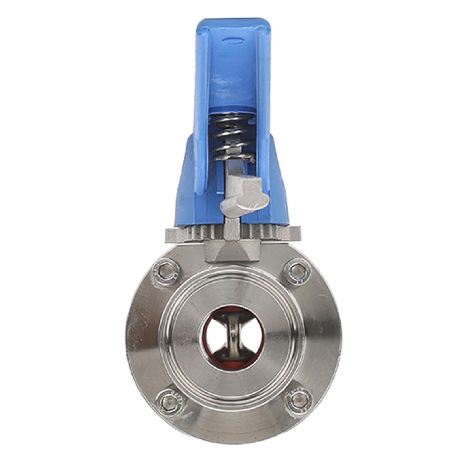 2.5 Inch Tri Clamp Butterfly Valve with Blue Trigger Handle - Sanitary Stainless Steel 304 Tri Clamp Clover - 2.5