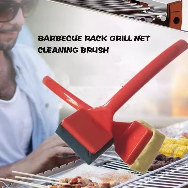 **Stainless Steel BBQ Grill Brush - Bristle-Free Barbecue Cleaner with Replaceable Handle for Iron & Stainless Steel Grates - Easy Cleaning Scraper for Outdoor Cooking, Camping & Backyard Grilling**