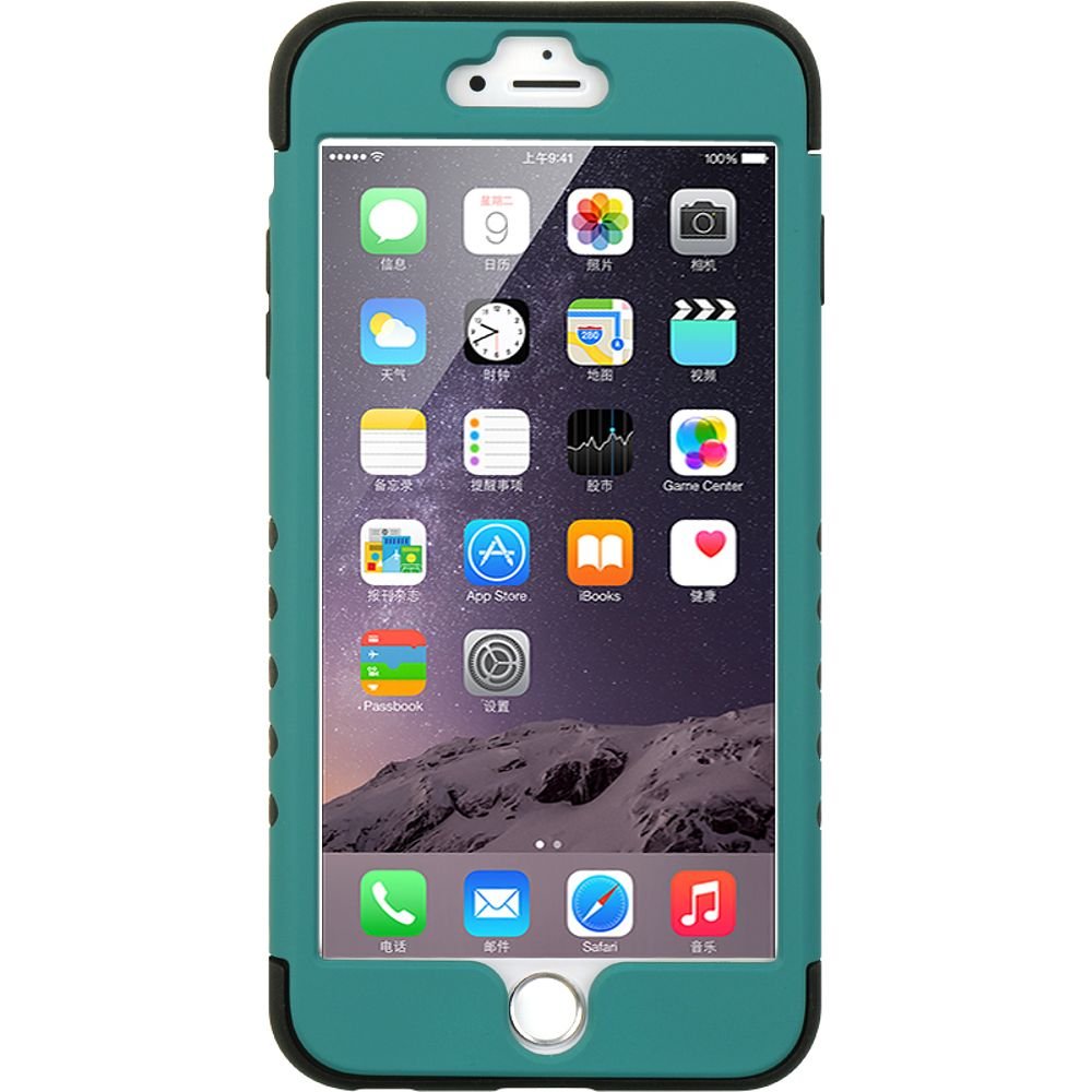 Apple iPhone 6 Plus Hybrid Case - 3-Piece Protective Cover with Dark Green/Black Skin - Shockproof & Slim Design - Retail Packaging - Perfect for Daily Use, Travel & Outdoor Activities