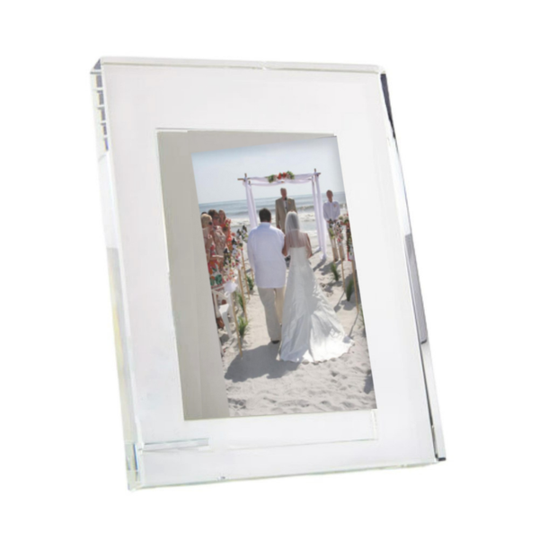 Elegant 5-Inch Crystal Photo Frame - Perfect for Wedding, Anniversary, and Home Decor Gifts