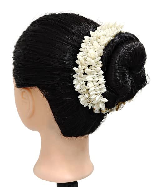 Neaama Hair and Beyond Silver Pearl Mogra Buds Gajra Hair Accessories for Women & Girls - Traditional Indian Floral Hair Jewelry for Weddings, Parties & Festivals (Pack of 1)