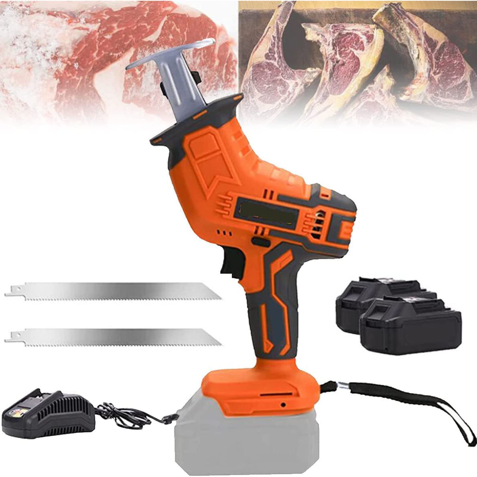 Professional Cordless Bone Saw - Electric Butchers Meat Cutting Tool for Home & Commercial Use | Battery Powered for Pork, Fish, Ribs & Bones | Perfect for Butcher Shops, Hunting & BBQ Prep
