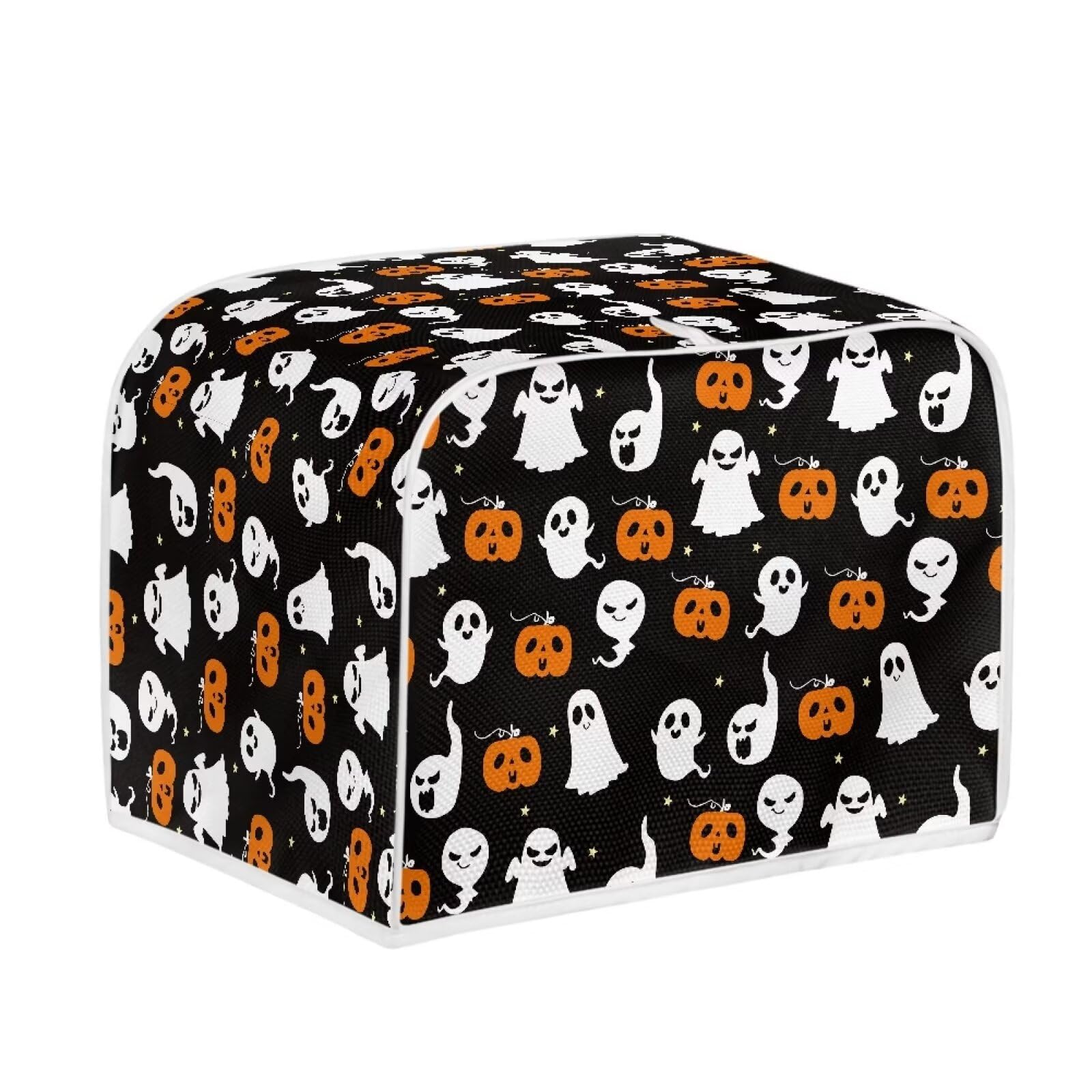 4-Slice Toaster Cover - Waterproof Dustproof Oven Toaster Protector - Fits Most Standard 4-Slice Toasters (12.4 x 10.6 x 8.2 inches) - Halloween Ghost Pumpkin Design - Perfect for Kitchen Countertop Protection & Gift Giving
