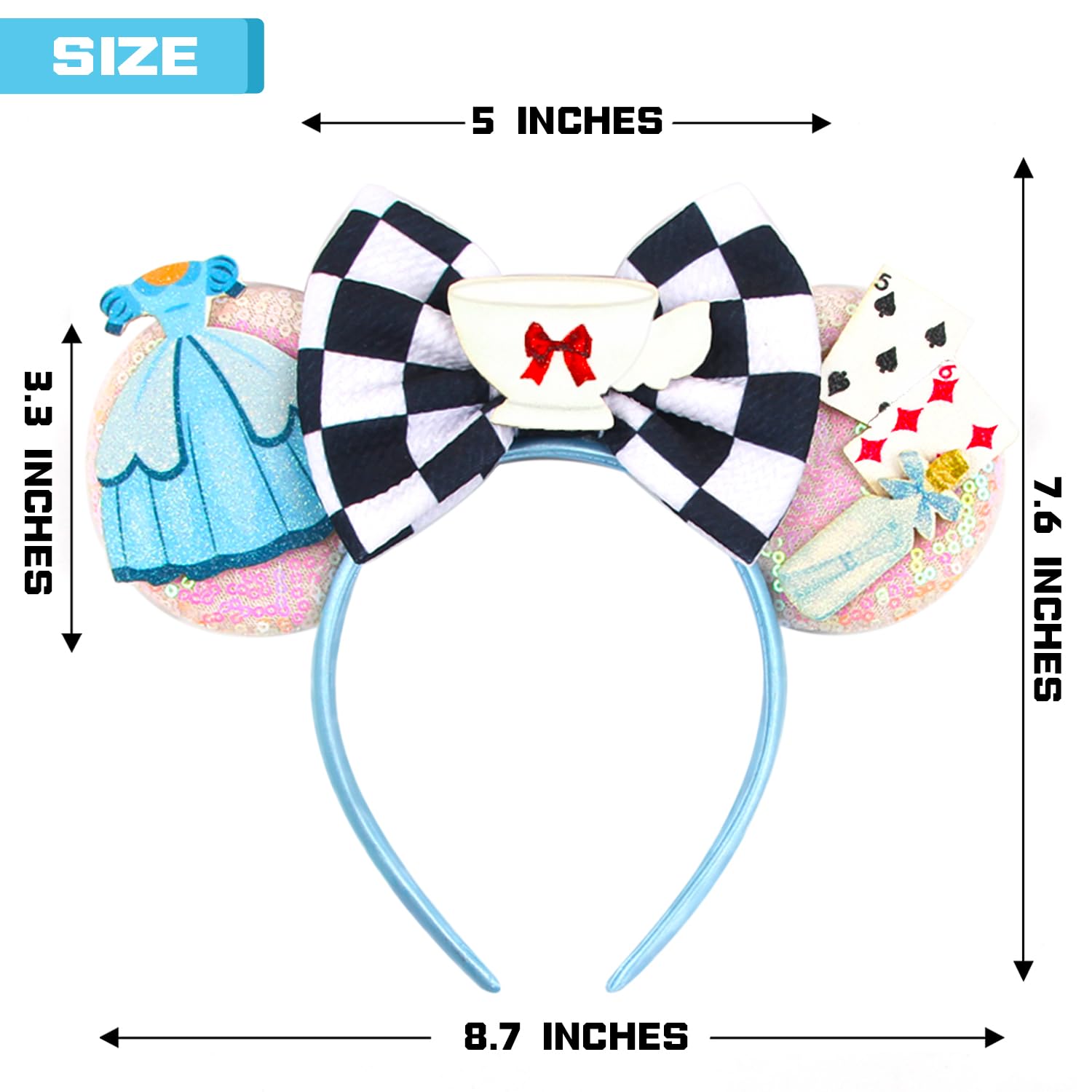 Disney-Inspired Mouse Ears Headband for Women, Men, Kids - Adjustable Mickey Ears Hairband for Adults & Children - Perfect for Theme Parks, Cosplay, Halloween & Disney Vacations