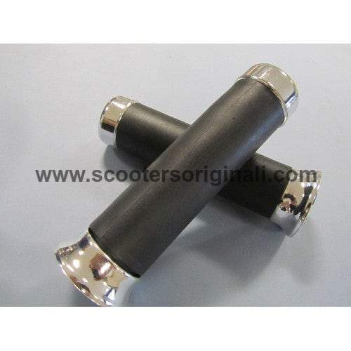 Premium Vespa PX Disc Handgrips - Black Foam with Chrome End for Enhanced Comfort & Style | Perfect for Scooter Upgrades, City Commuting & Vintage Vespa Restoration