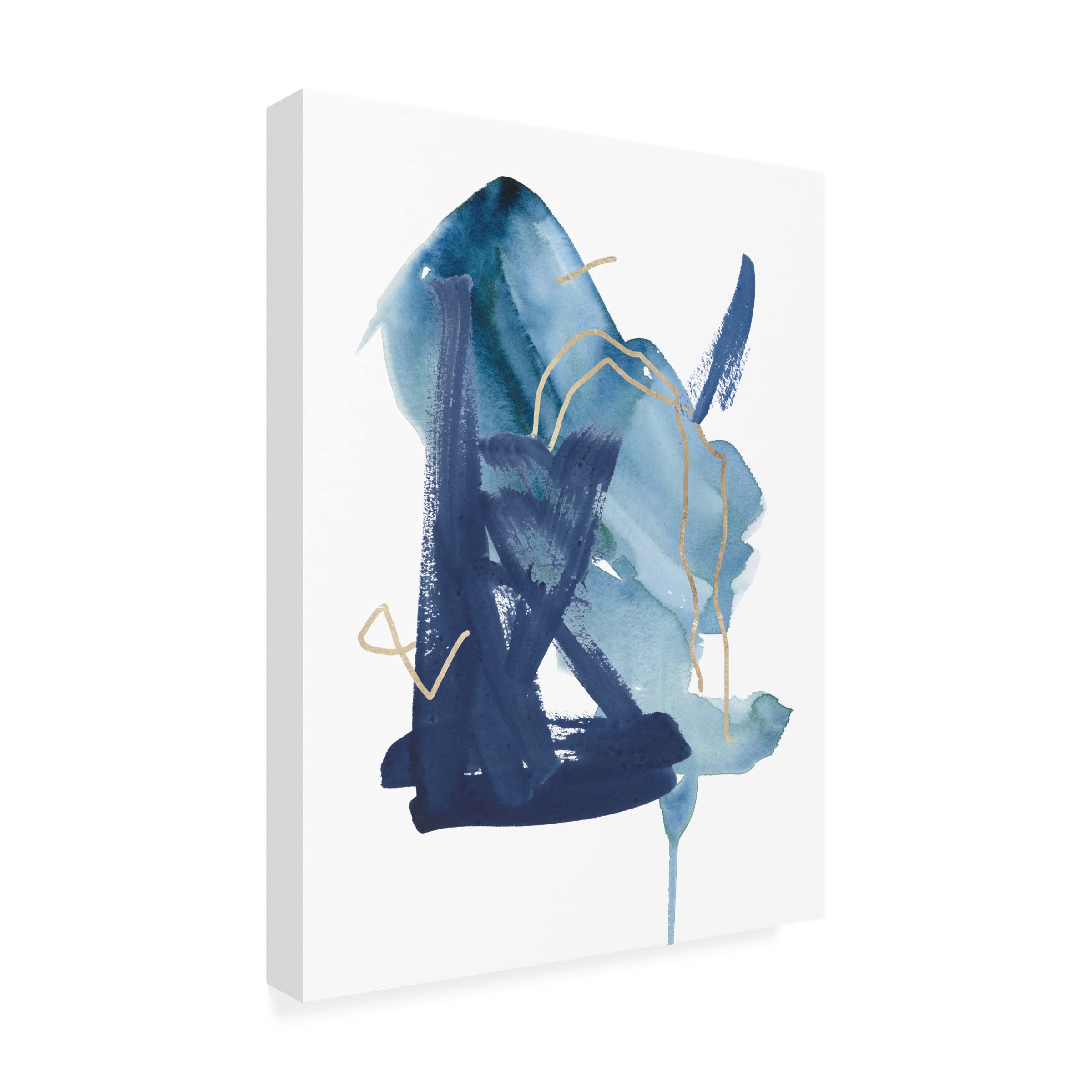 Trademark Fine Art 'Indigo Collide II' Canvas Wall Art by Melissa Wang - Modern Abstract Painting for Living Room, Bedroom & Office Decor