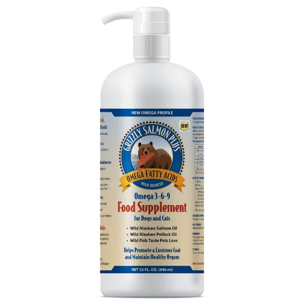 Grizzly Salmon Plus Omega 3 6 9 Dog Food Supplement for Skin & Coat Health - Supports Joint Function & Immune System - Best for Small & Large Breeds - Perfect for Daily Nutrition & Wellness Routine