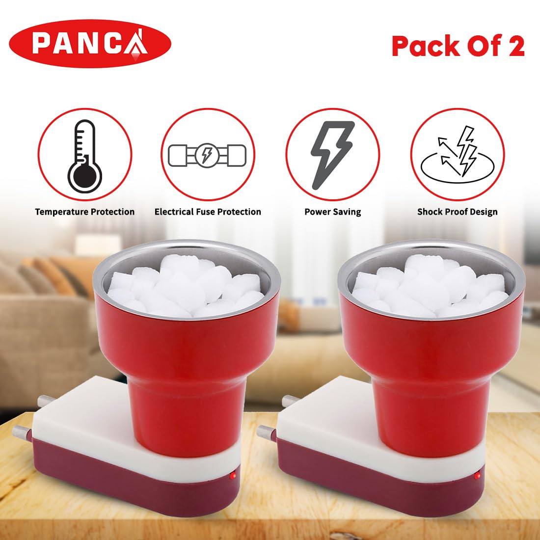 Premium Electric Camphor Diffuser for Home - Bakhoor Burner & Aroma Diffuser for Puja, Meditation & Relaxation - Red (Pack of 2) - Perfect for Yoga Rooms, Prayer Spaces & Aromatherapy Sessions