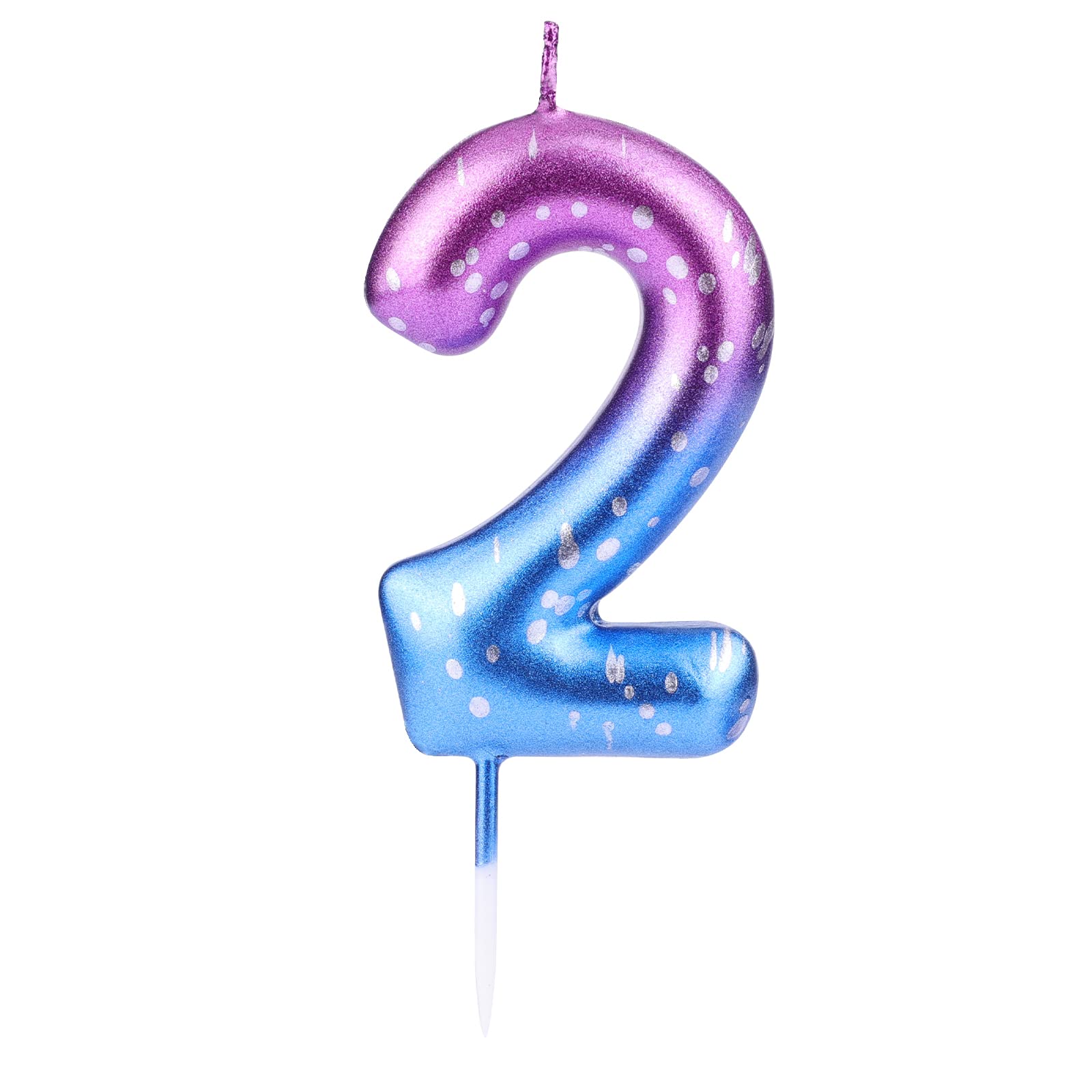 LUTER Purple Blue Gradient Birthday Candles for Cake - Kids & Adults Party Decor