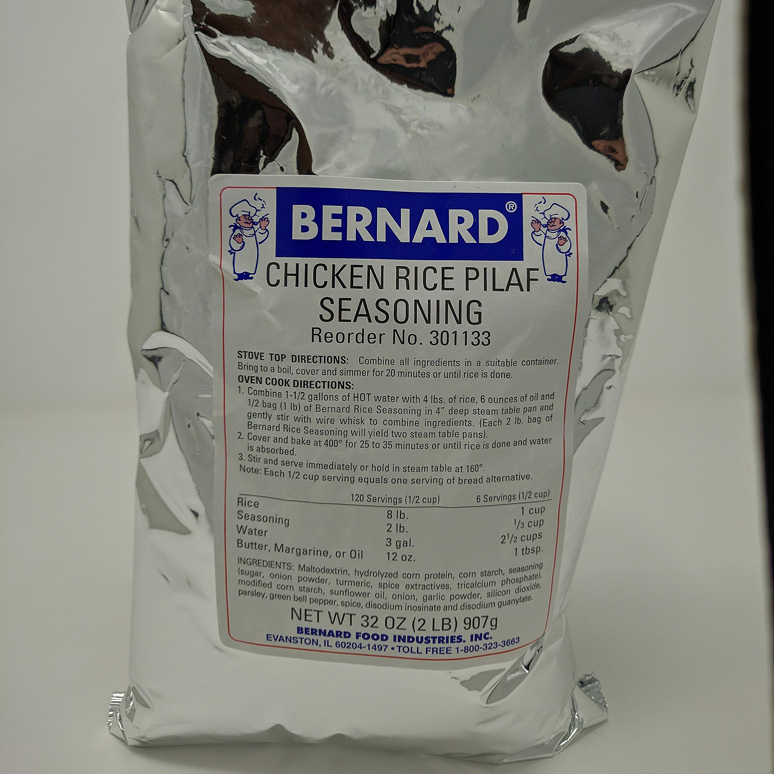 Bernard Foods Chicken Rice Pilaf Seasoning Mix - 119 Servings, Survival Food & Emergency Supply, Quick & Easy Meal Prep for Camping, Hiking, and Outdoor Adventures