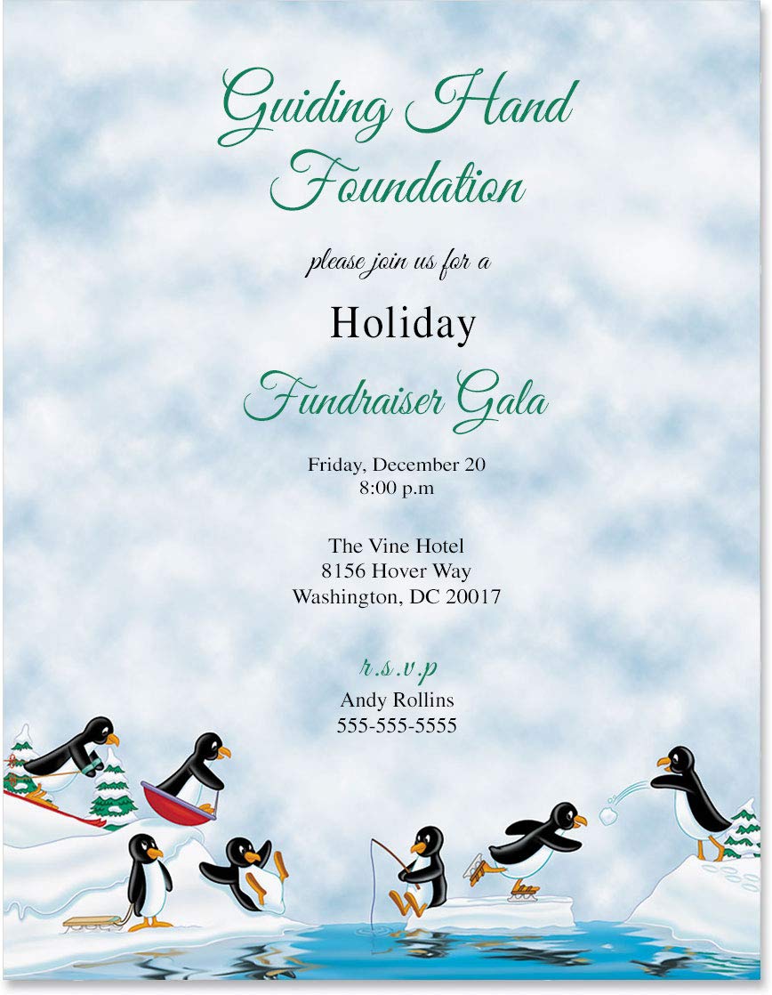 Premium Penguin Winter Wonderland Christmas Stationery Set - 100 Sheets of 8.5