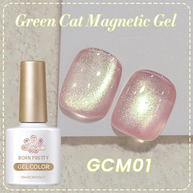 Green Cat Magnetic Gel Polish 10ml - Long Lasting Nail Lacquer for Salon & Home Manicure - Perfect for Nail Art, Special Occasions & DIY Nail Designs