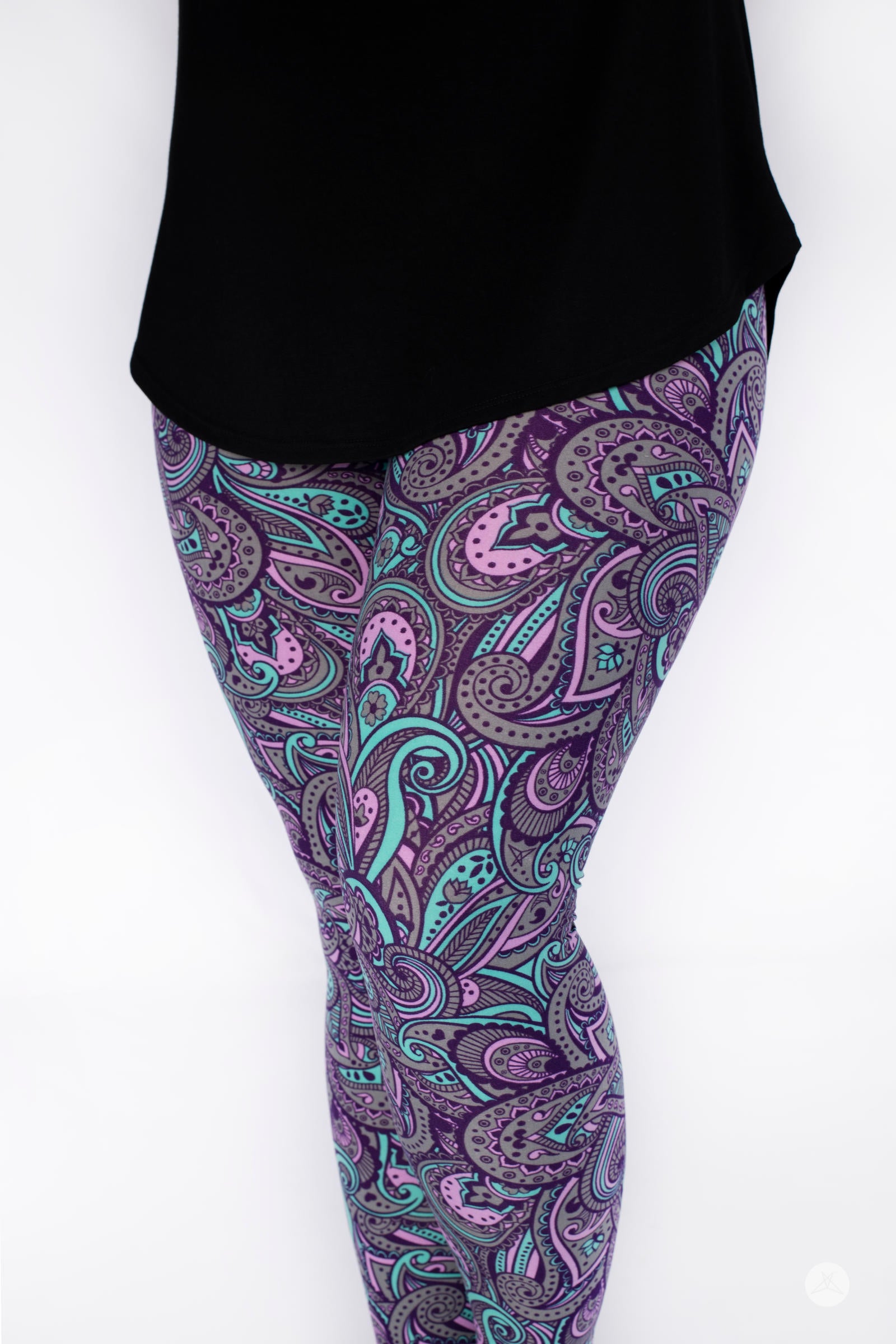 Happy Daze Women's Floral Pattern Leggings - High Waisted Yoga Pants for Workout, Running & Lounge Wear