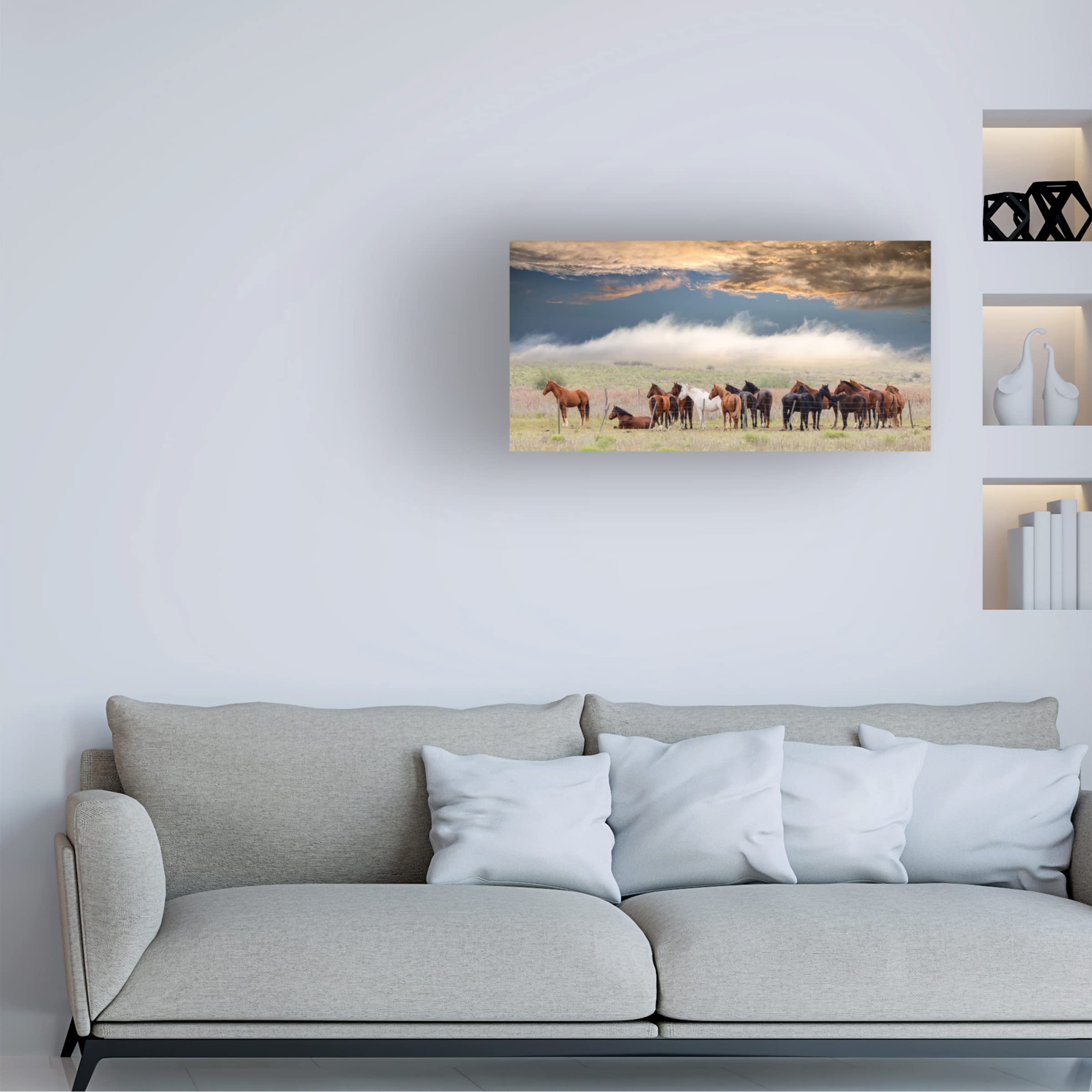 Trademark Fine Art 'Horses' Canvas Wall Art by Chechi Peinado - Elegant Equestrian Painting for Living Room, Bedroom & Office Decor