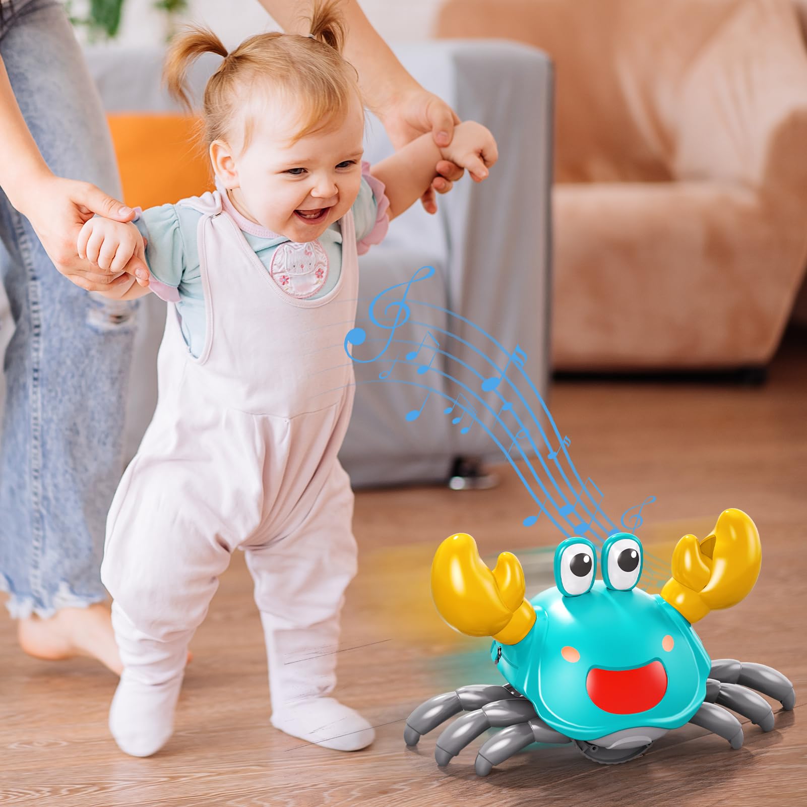 Interactive Crawling Crab Toy for Toddlers 3-4 Years - Sensory Walking Musical Toy with Obstacle Avoidance, Dancing Moving Crab for Baby Development | Perfect Birthday Gift for 1-3 Year Olds | Fun Learning Toy for Playtime, Daycare & Early Childhood Education
