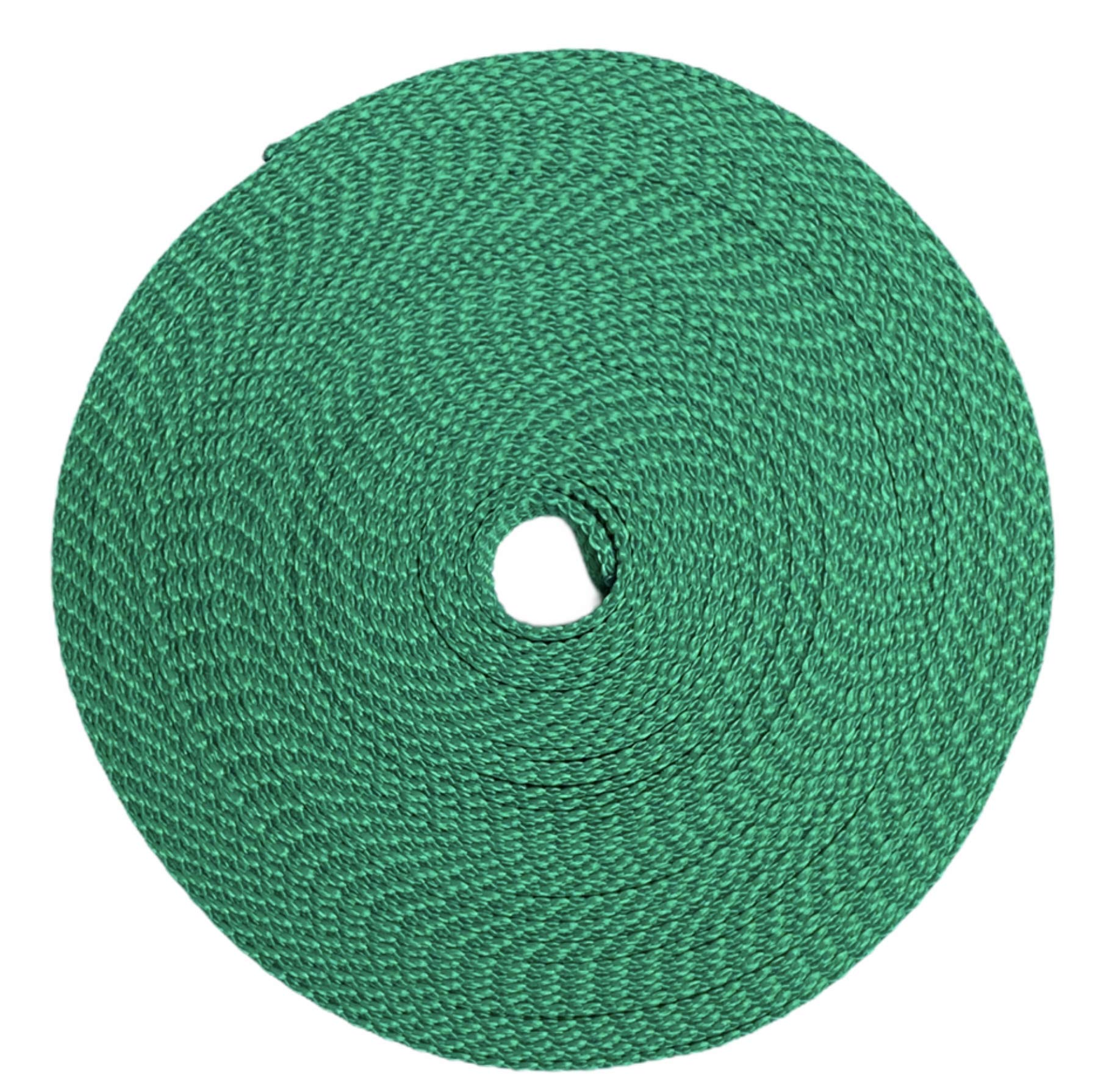 Durable Polypropylene UV Resistant Webbing Straps - 1 Inch (Green, 100) | Ideal for DIY Projects, Pet Collars, Outdoor Gear & Crafts | Perfect for Camping, Hiking & Home Organization