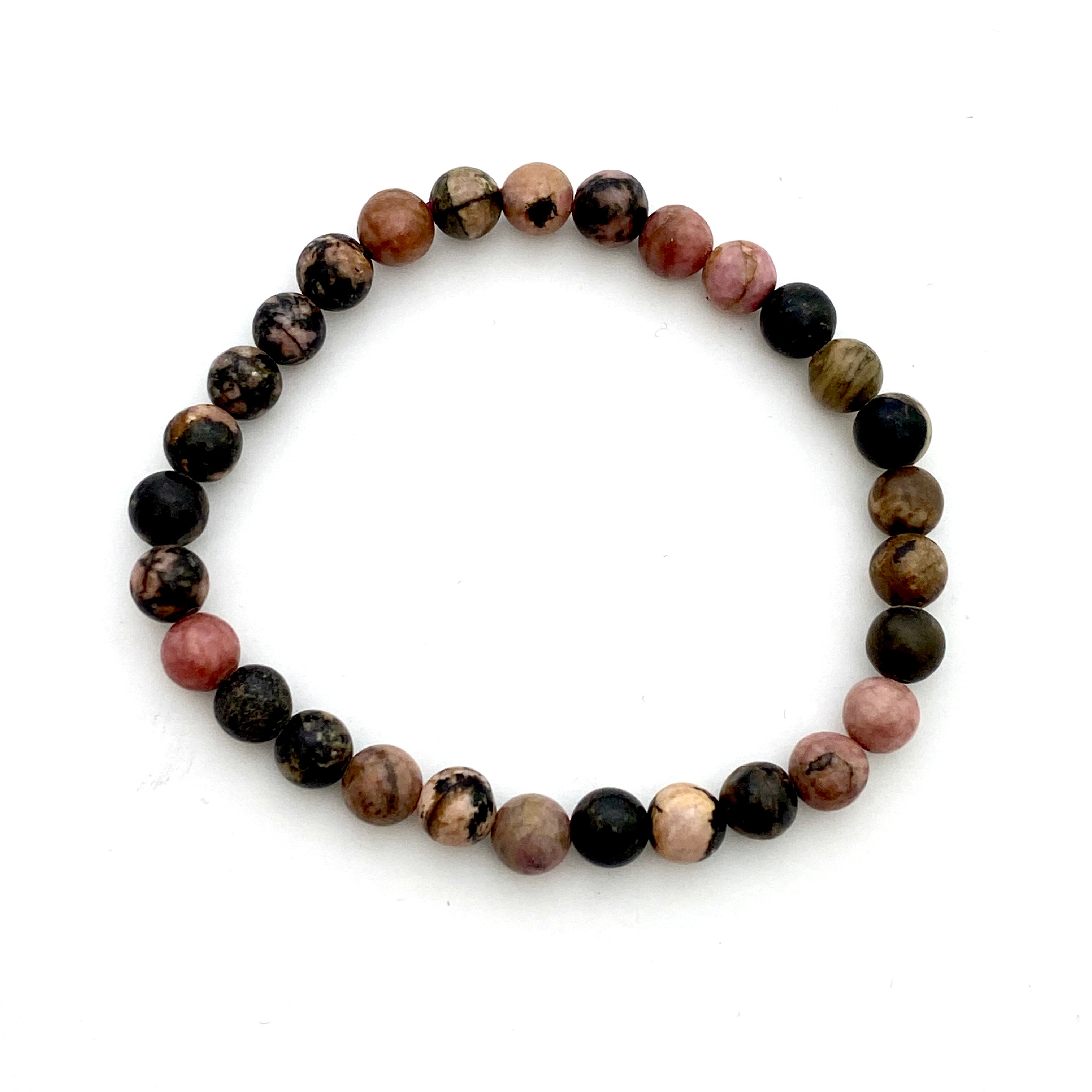 Natural Rhodonite Gemstone Bracelet for Women - Healing Crystal Jewelry for Stress Relief & Emotional Balance | Perfect for Meditation, Yoga & Spiritual Gifts