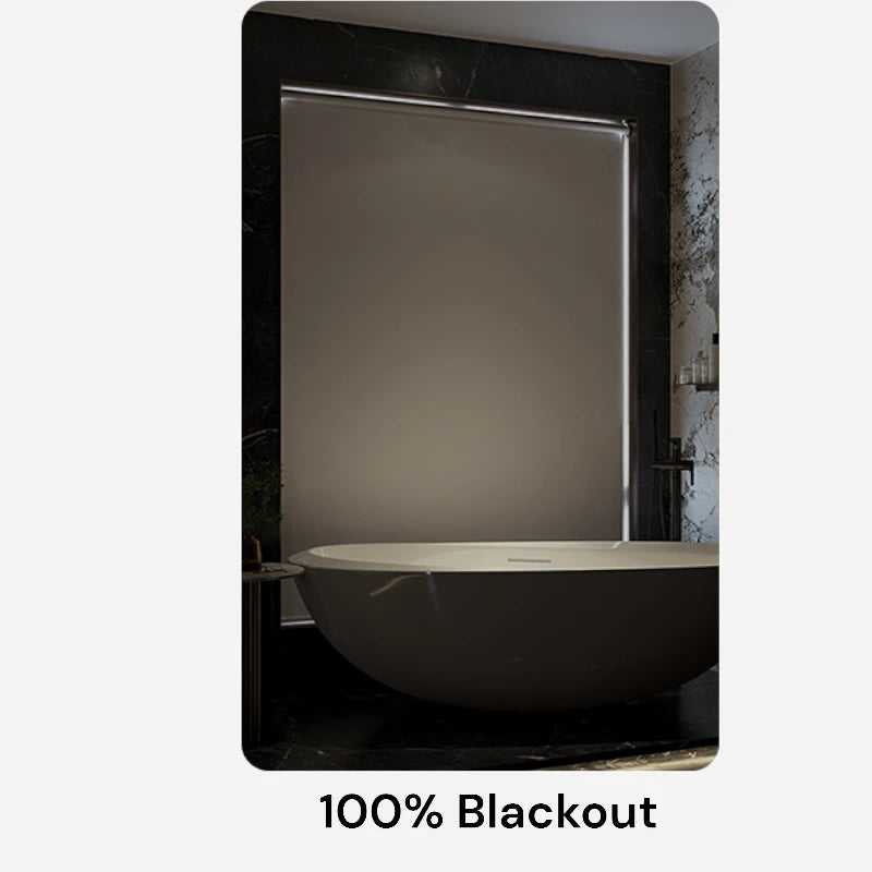 Hayden Blackout Polyester Waterproof Roller Shade - Light Blocking Window Treatment for Bedroom, Nursery & Home Theater