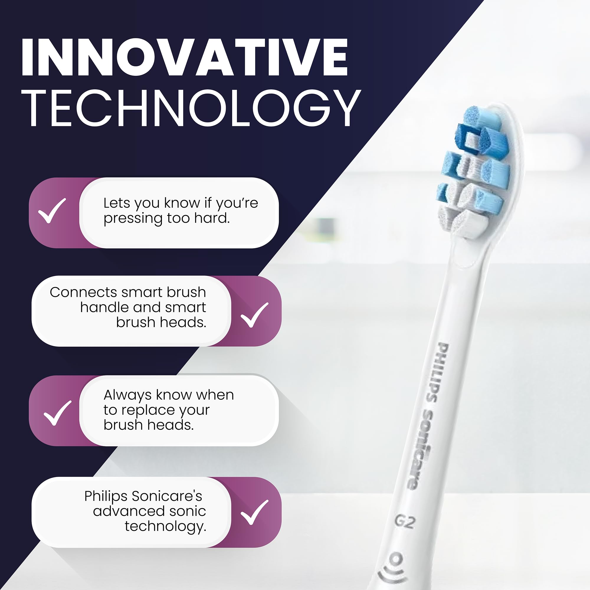Philips Sonicare ProtectiveClean 6100 Rechargeable Electric Toothbrush with Pressure Sensor & Plaque Control Brush Head - Professional Sonic Toothbrush for Whitening, Gum Health & Deep Cleaning - Perfect for Travel, Home & Daily Oral Care