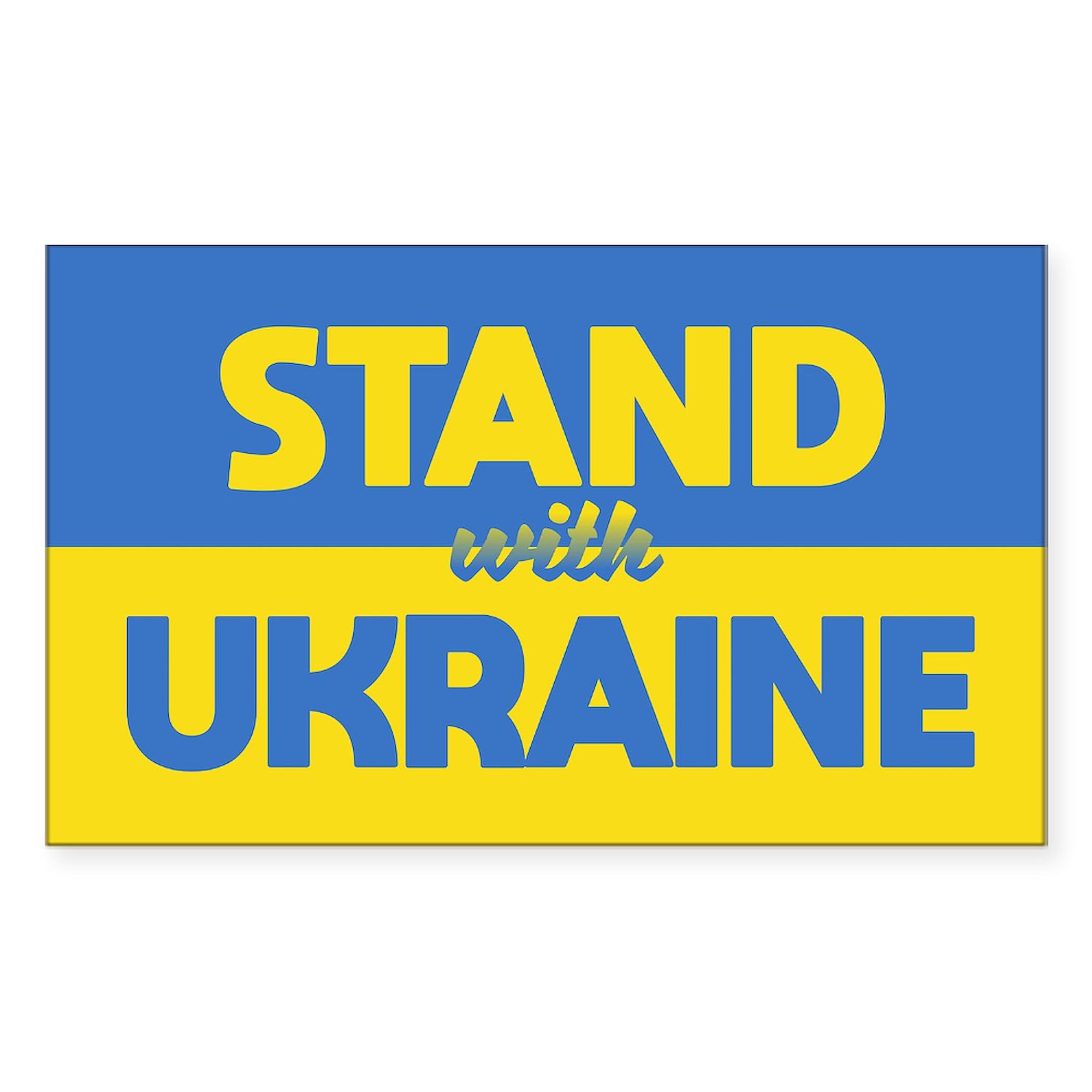 Stand with Ukraine Stickers 50pk - Car, Laptop Decals