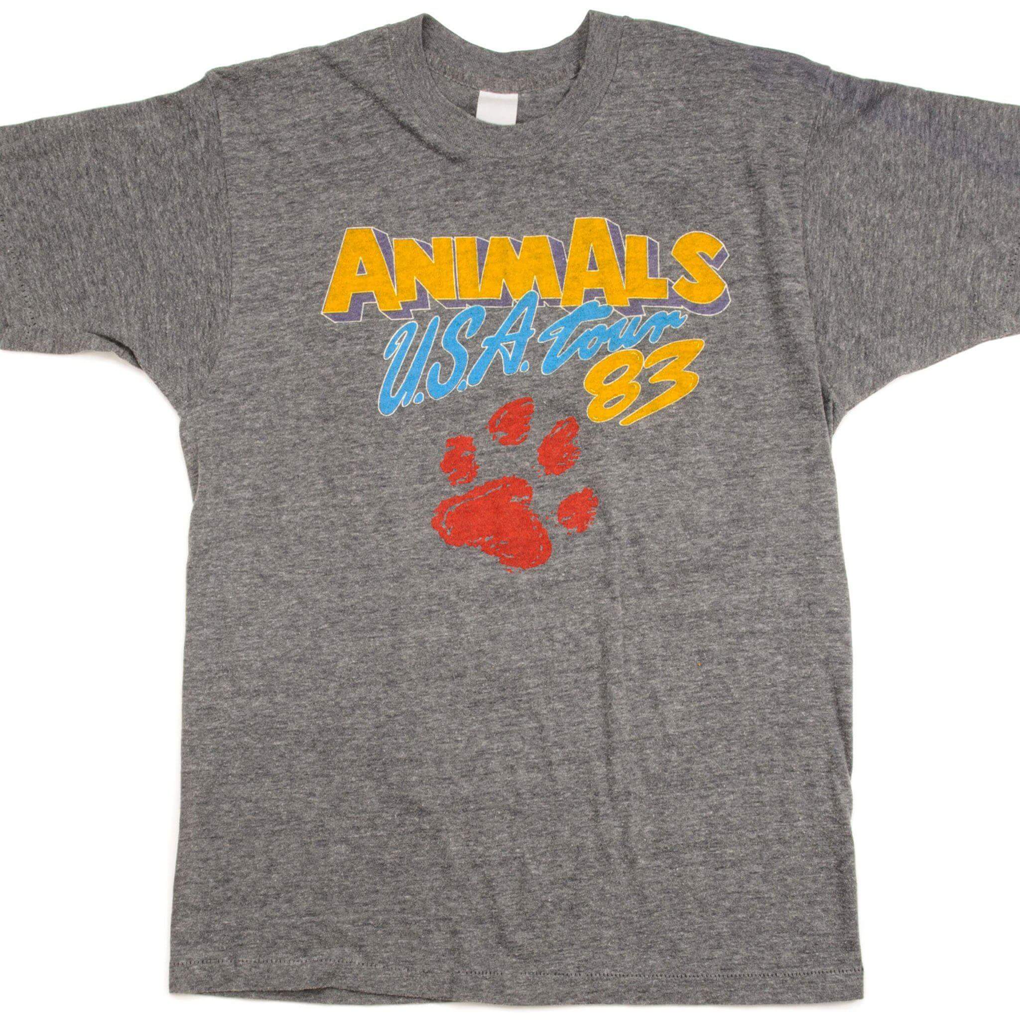 Vintage Animals USA Tour 1983 Retro T-Shirt - Small Size - Classic Band Tee for Concerts & Music Lovers