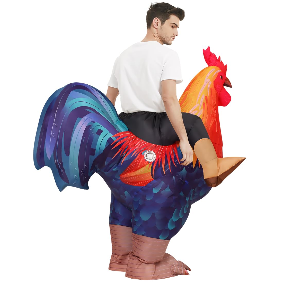 COMIN Inflatable Chicken Costume for Adults - Funny Rooster Suit for Halloween, Cosplay, Birthday & Christmas Parties | Men & Women's Hilarious Outfit for Festivals, Themed Events & Pranks