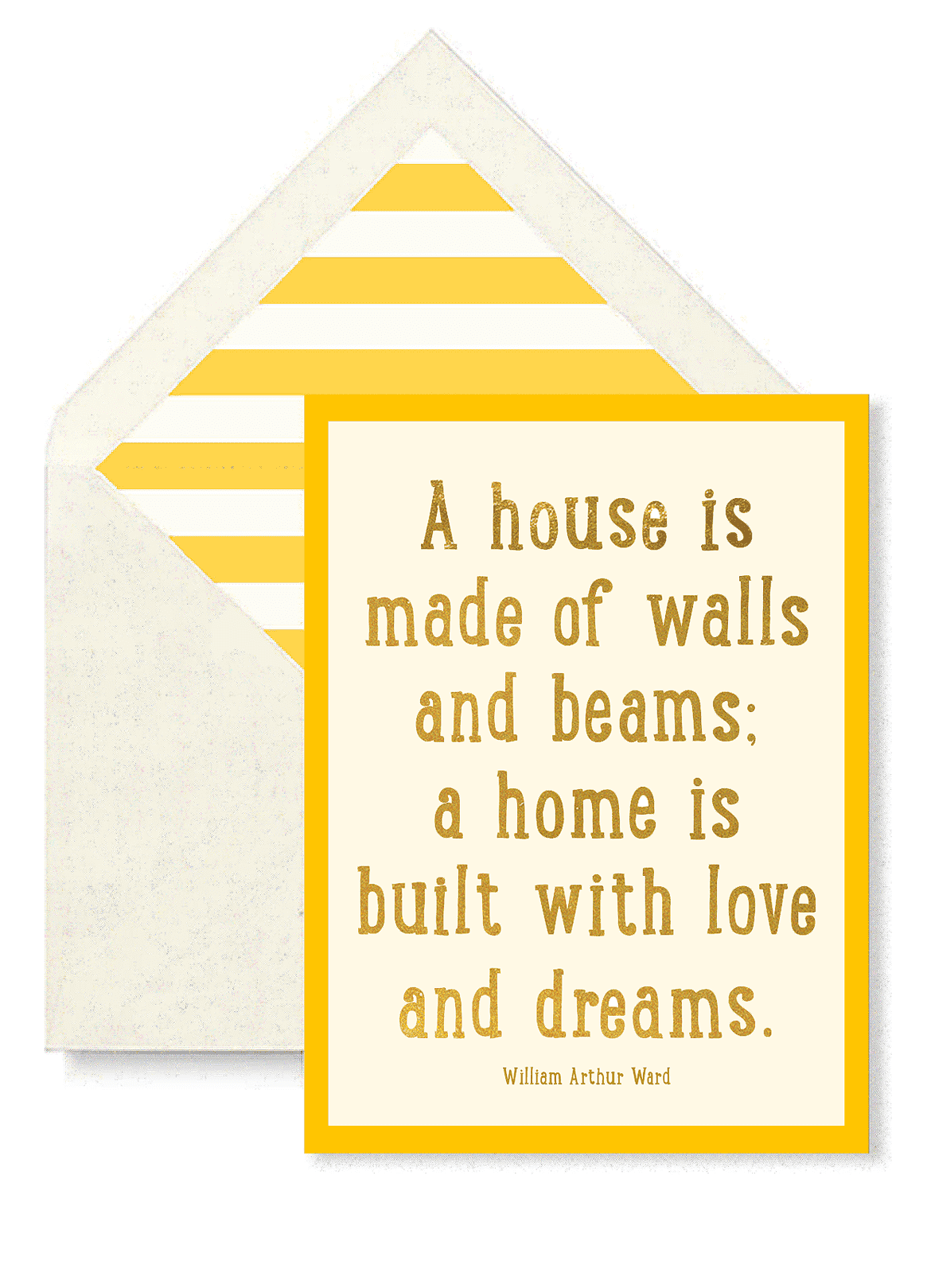 House Made of Walls and Beams Greeting Card - Single Folded Card for Homewarming, Housewarming Party, New Home Gift