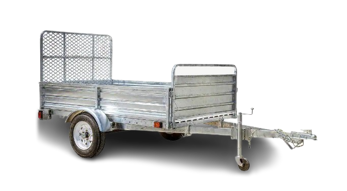 DK2 MMT5X7G DUG 1639 lb Capacity 4.5 ft x 7.5 ft Single Axle Drive-Up Gate Trailer Kit - Galvanized Steel for Heavy-Duty Hauling, Landscaping & Construction Equipment Transport