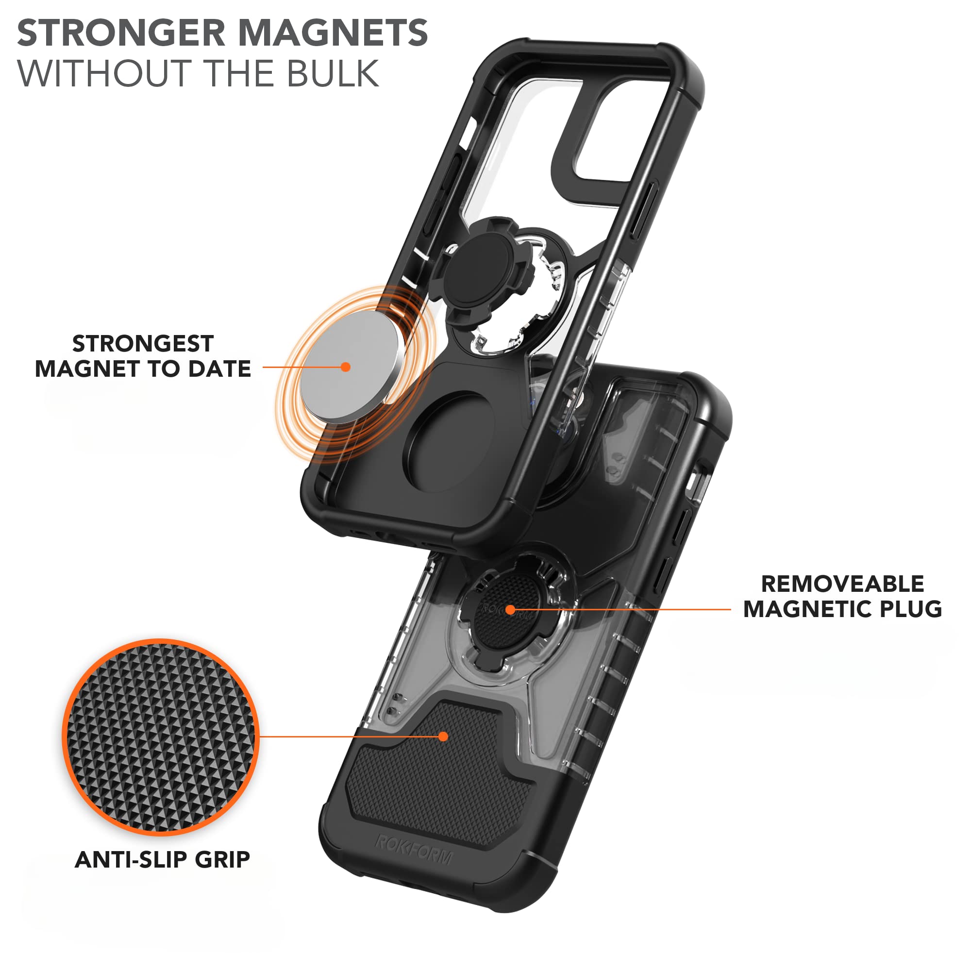RokLock Series Crystal Case for iPhone 12/12 Pro with Twist Lock Sport Ring Stand & Grip - Shockproof Protective Cover for Outdoor Activities, Cycling & Workouts