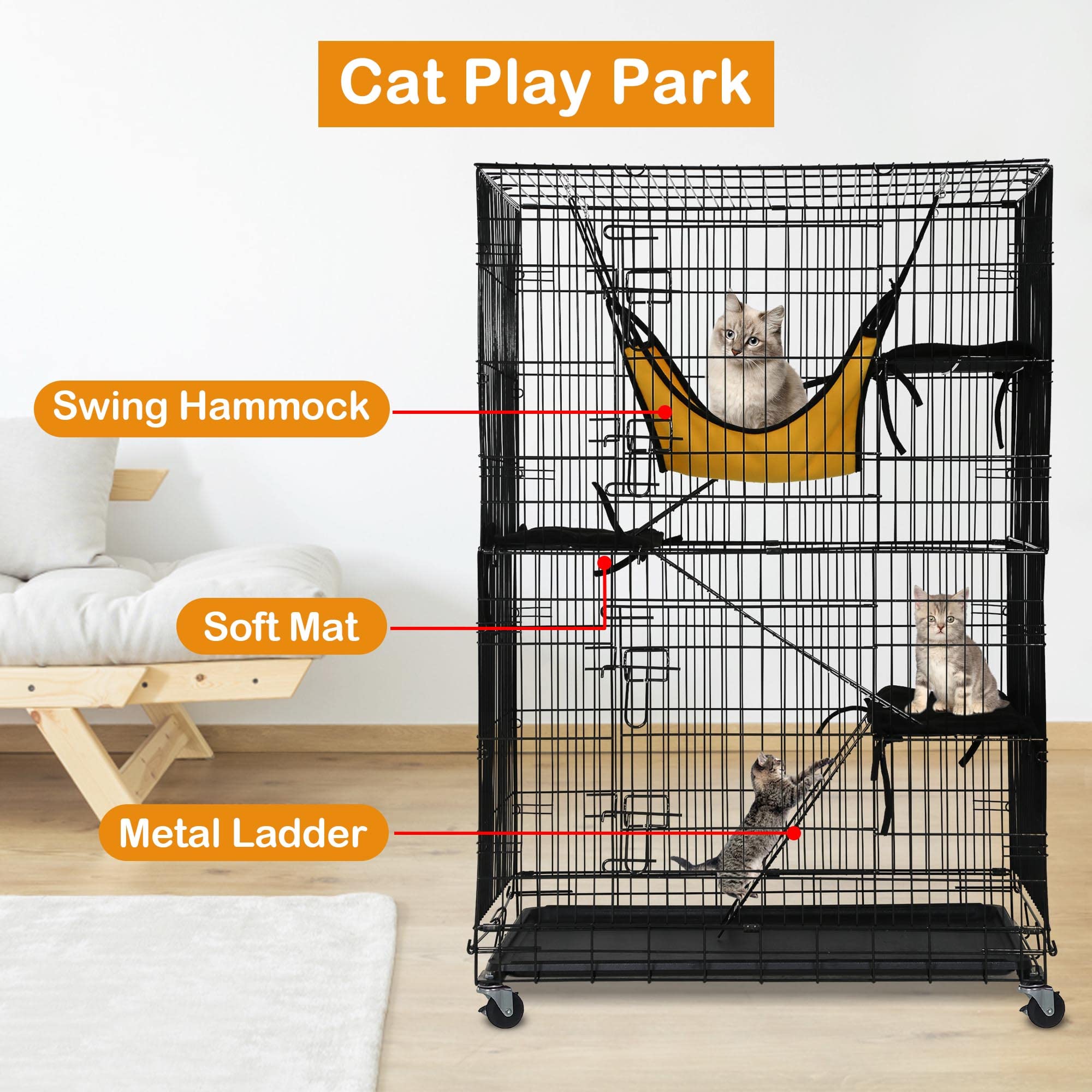 4-Tier Large Cat Cage 48