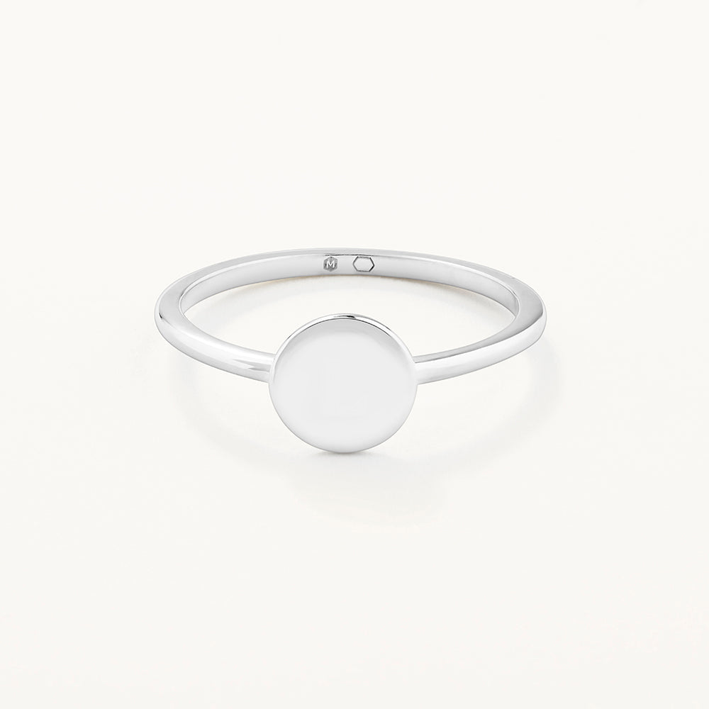 Silver Mini Disc Ring - Trendy Stackable Jewelry for Women, Perfect for Everyday Wear & Layering Looks