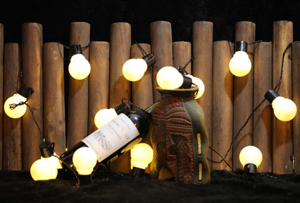32Ft G50 Globe String Lights with Frosted Bulbs - 38 Warm White LED Lights on Black Wire for Indoor & Outdoor Use - Perfect for Christmas, Garden, Patio, Wedding & Party Decorations