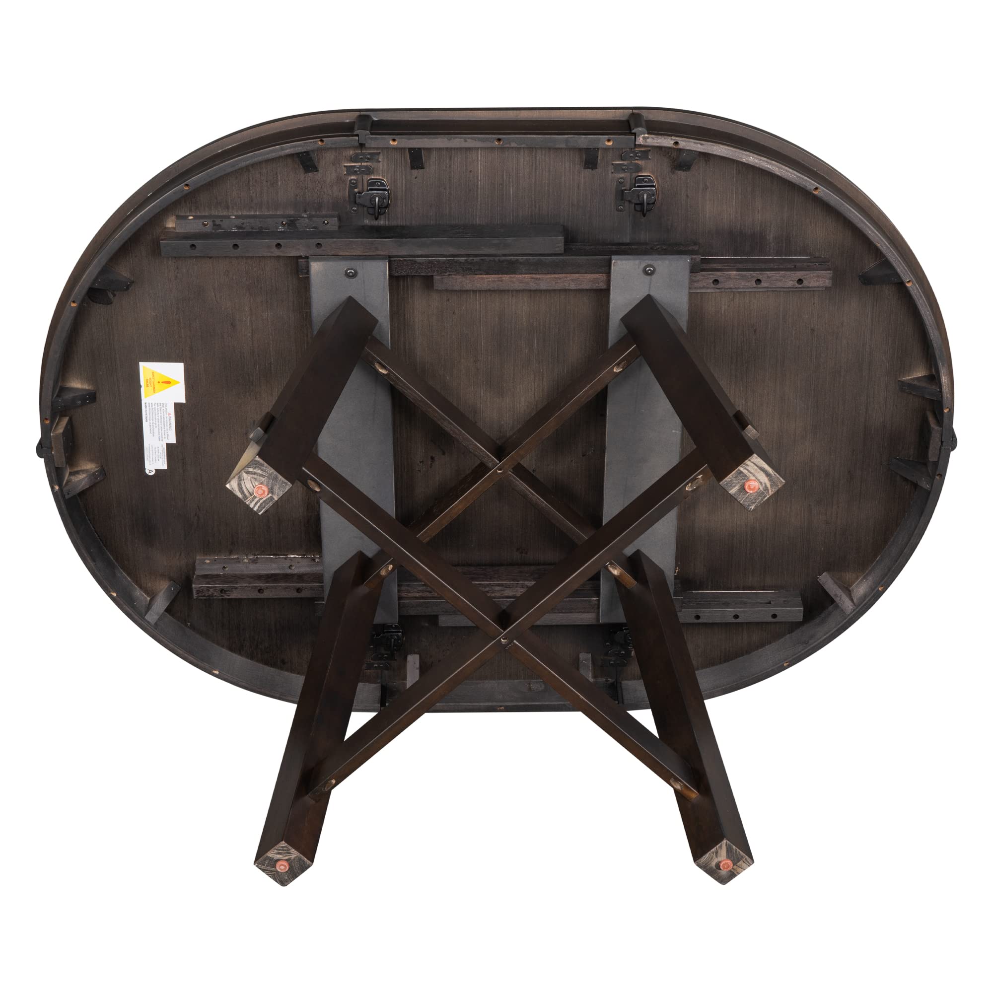 Knocbel Farmhouse Extendable Round Dining Table - Solid Wood Kitchen & Dining Room Table with X-Shaped Base, 300lbs Weight Capacity, Standard Height in Espresso Finish | Perfect for Small Spaces, Family Gatherings & Farmhouse Style Decor