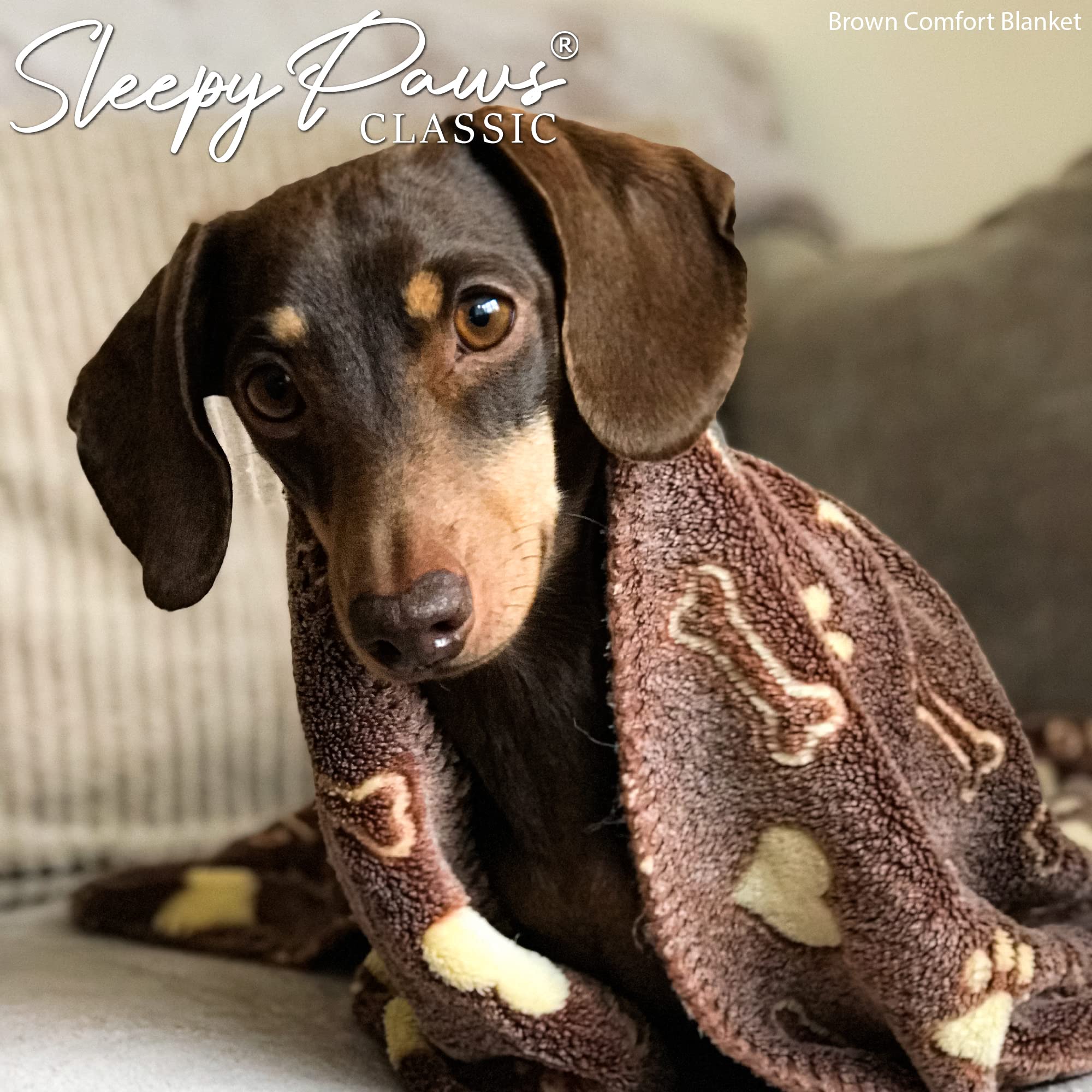 Cozy Pet Blanket for Dogs & Cats - Sleepy Paws Comfort (Brown) - Perfect for Beds & Travel