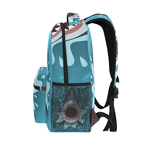 ALAZA Ocean Shark Fish Backpack - Waterproof Daypack for College, School, Travel & Outdoor Adventures - Perfect for Beach Trips, Hiking & Daily Commute
