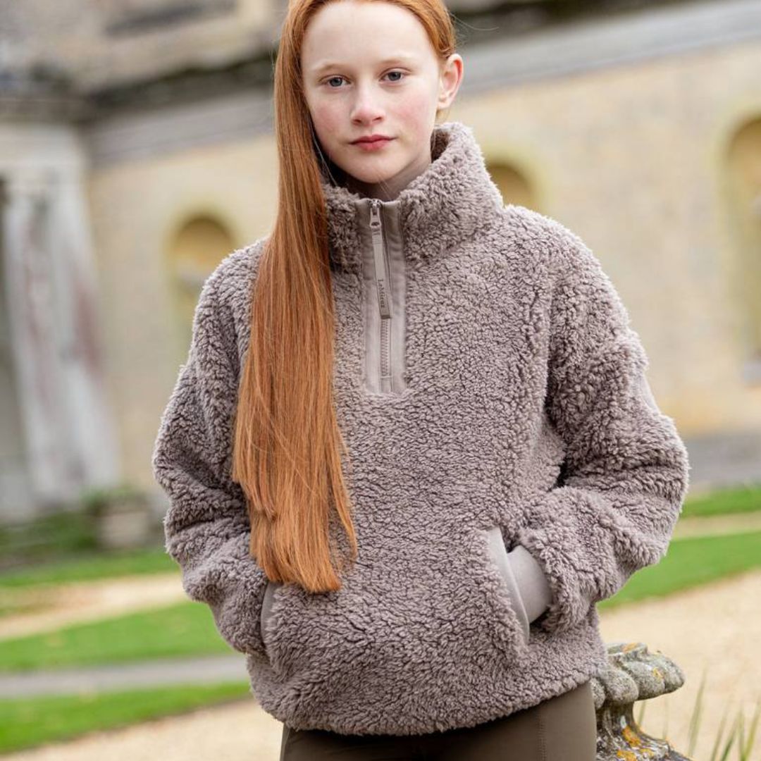 LeMieux Young Rider Tia Teddy Fleece Jacket - Soft & Warm Equestrian Riding Coat for Girls - Perfect for Horseback Riding, Training, and Outdoor Activities