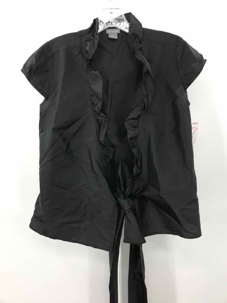 Pre-Owned Ann Taylor Black Size 2 Wrap Blouse - Women's Workwear & Office Attire for Professional Style