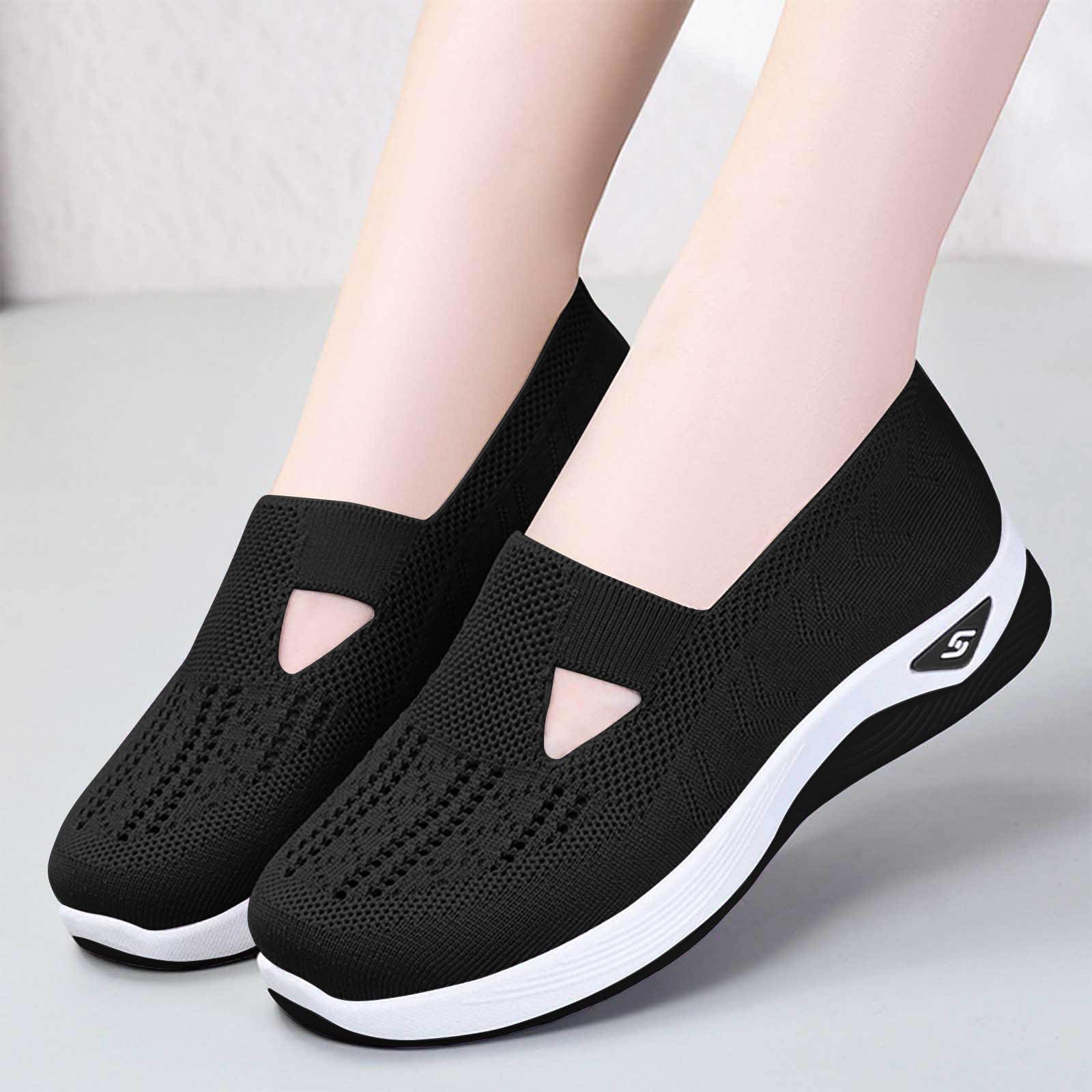 **Orthopedic Shoes for Women - Slip On Diabetic Walking Shoes with Arch Support, Breathable Knit Mesh & Soft Sole - Non-Slip Comfort Sneakers for Casual Wear, Walking & Daily Activities**