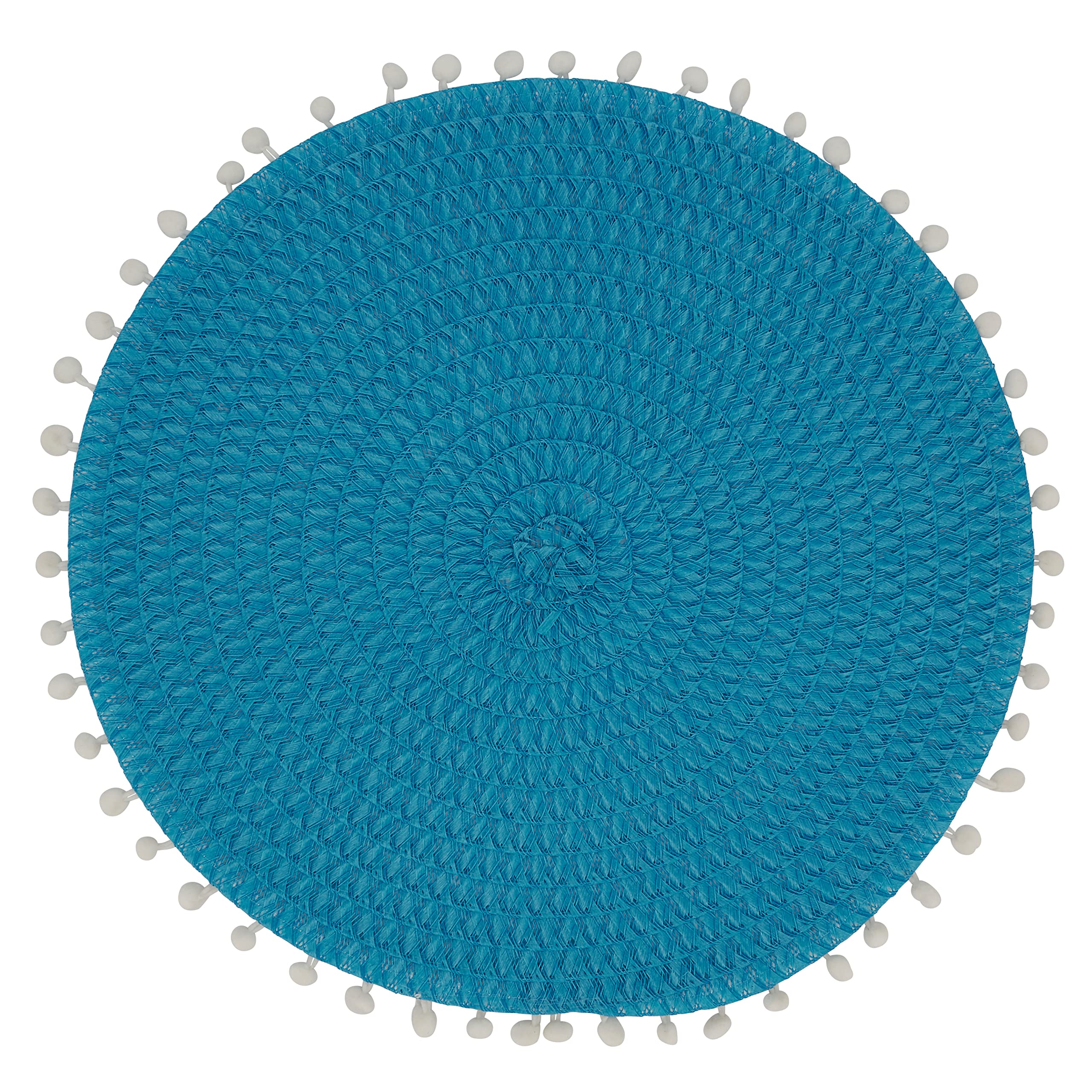 Stylish Pom Pom Design Placemats Set of 4 - Waterproof & Washable Table Mats for Dining, Kitchen, Party Decor | Boho Chic Home Accessories