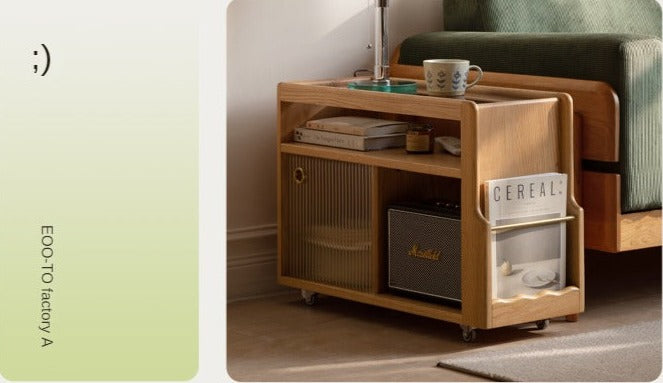 Modern Oak Solid Wood Storage Sofa Set - Log Style Combination Furniture for Living Room, Bedroom & Home Office