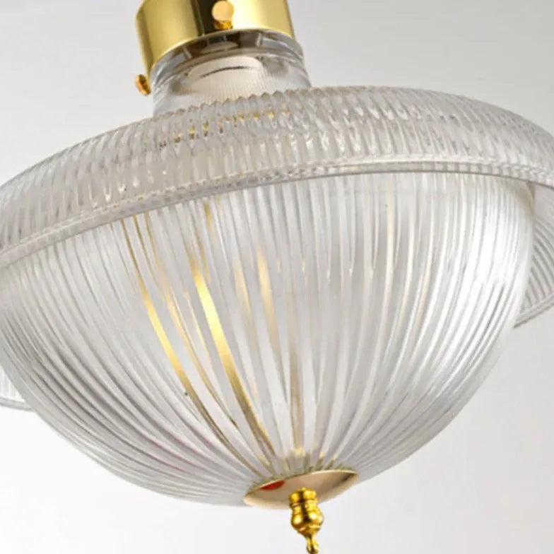 Vintage Textured Glass Pendant Light - Elegant Hanging Fixture for Dining Room, Kitchen Island, or Bedroom Lighting