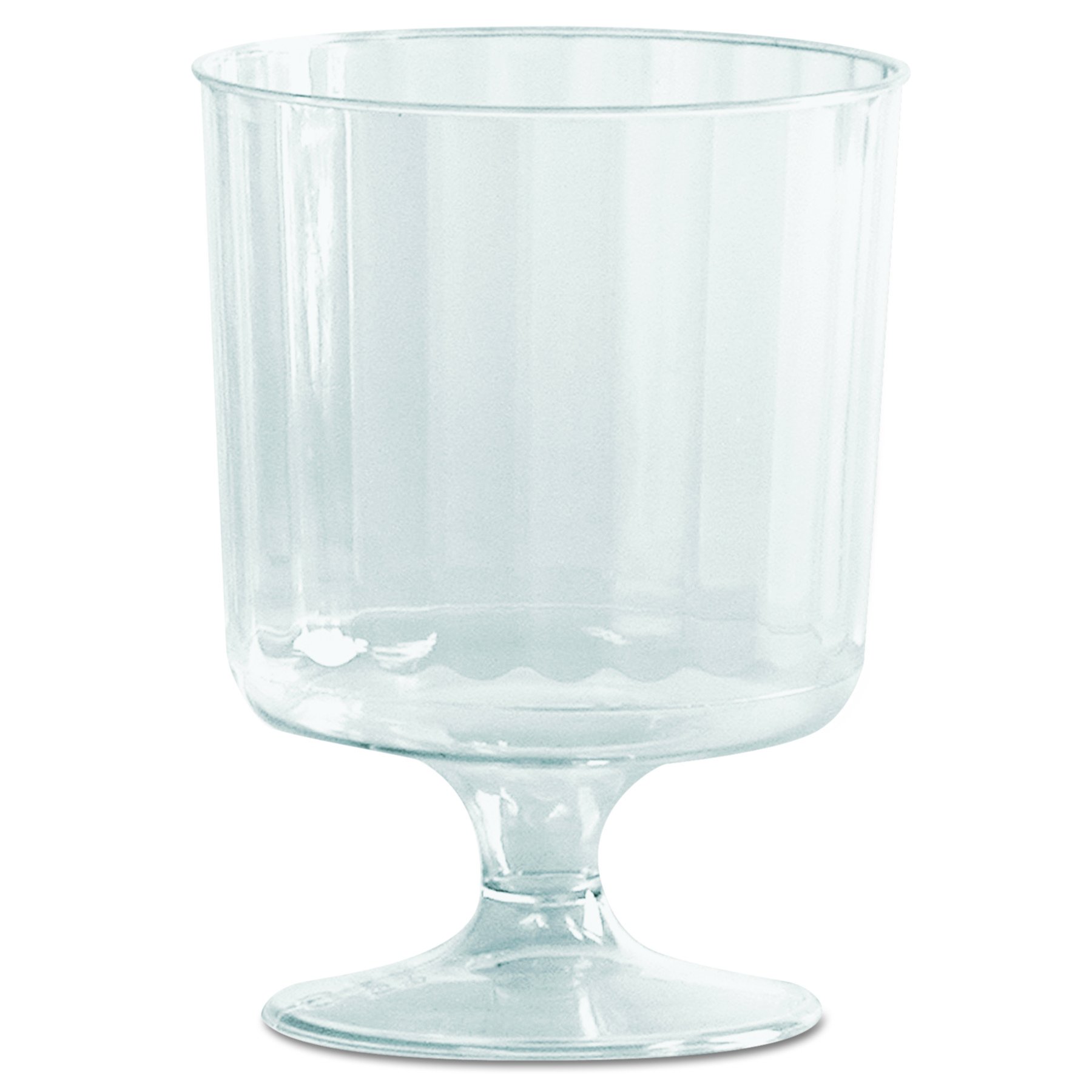 Premium Clear Polystyrene Fluted Pedestal Wine Glasses - 5 oz Capacity, Case of 240 - Shatter-Resistant Glass-Like Feel for Restaurants, Bars, and Catering Events